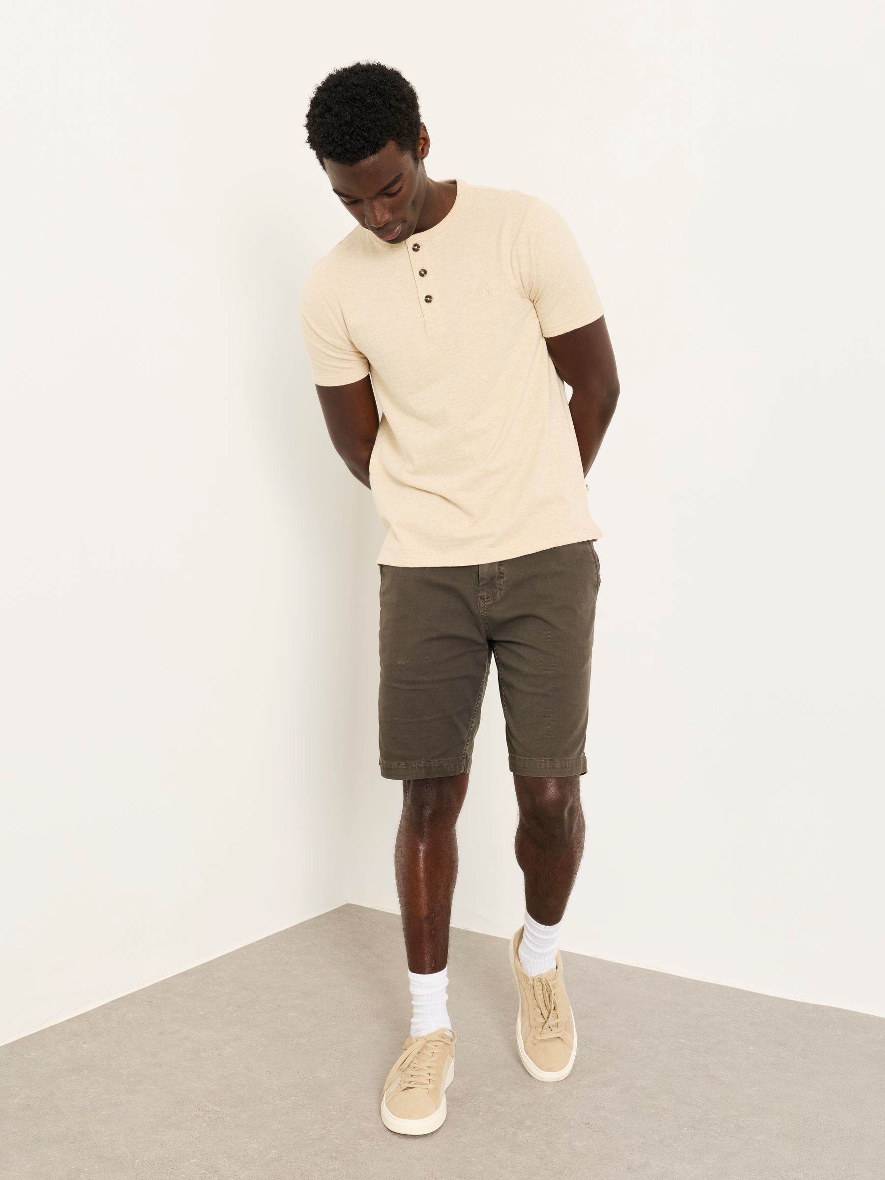 Natural Short Sleeve Woodside Henley - Image 3 of 6
