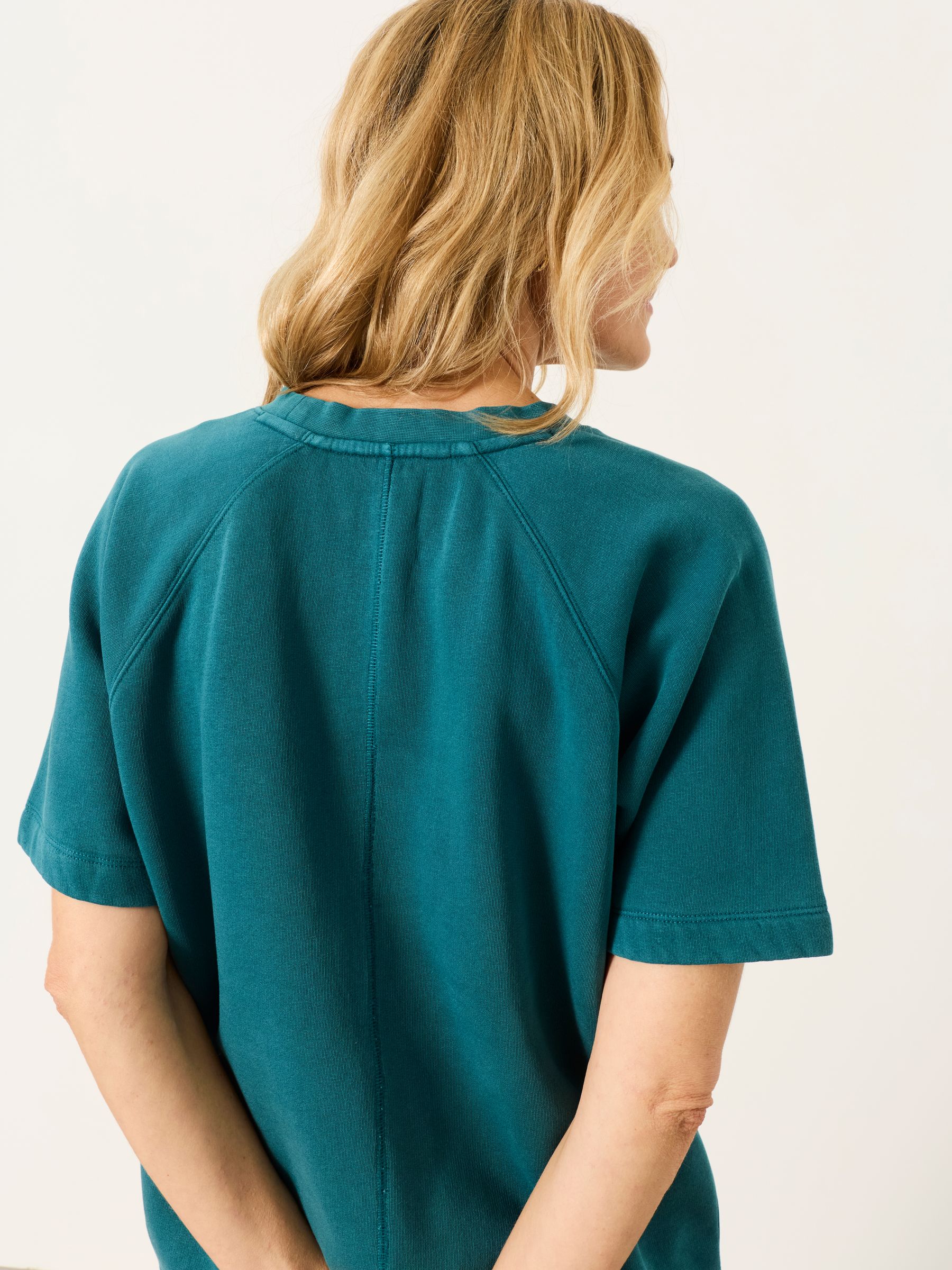 Ginny Teal Blue Short Sleeve Sweat Top - Image 5 of 5