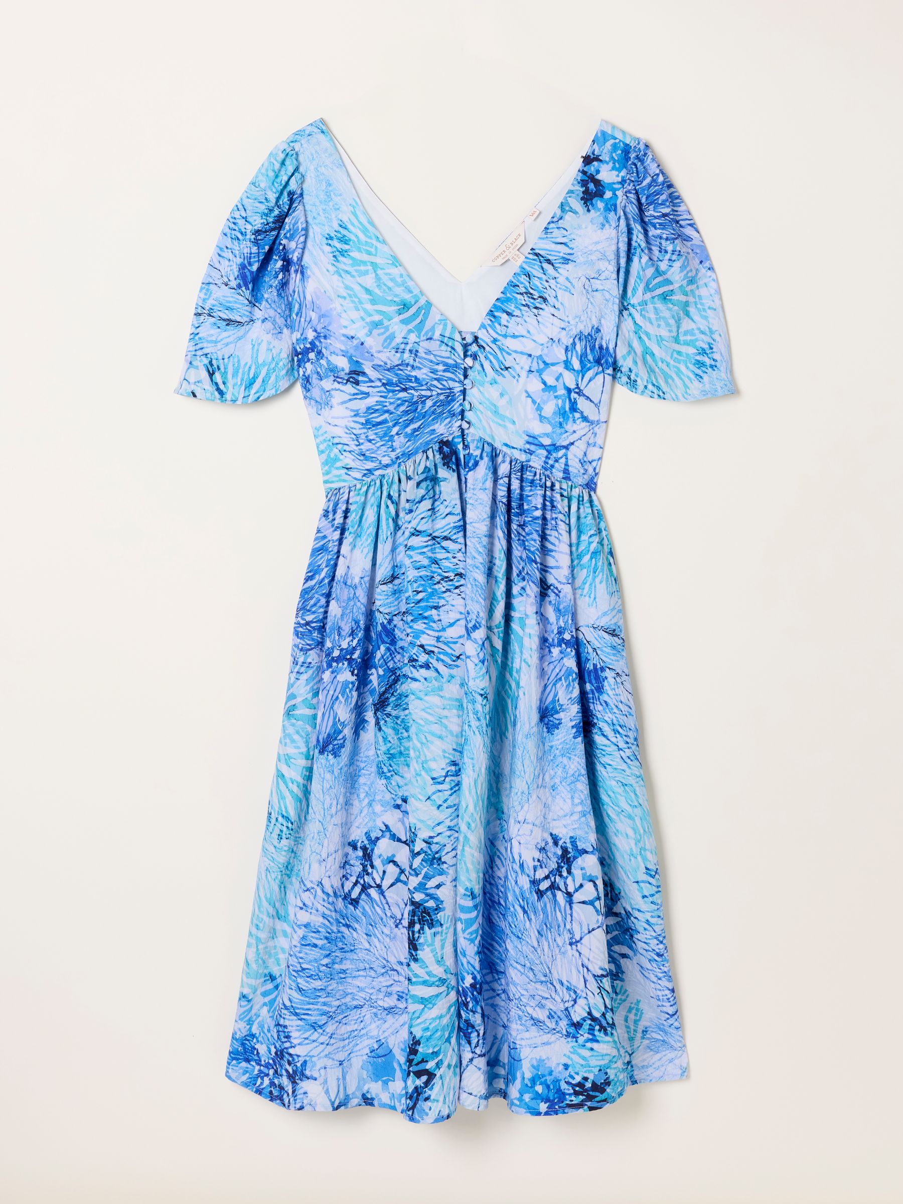 V&A | FatFace Blue Seaweed Cabinet Petite Rosie Mini Dress - Image 5 of 5