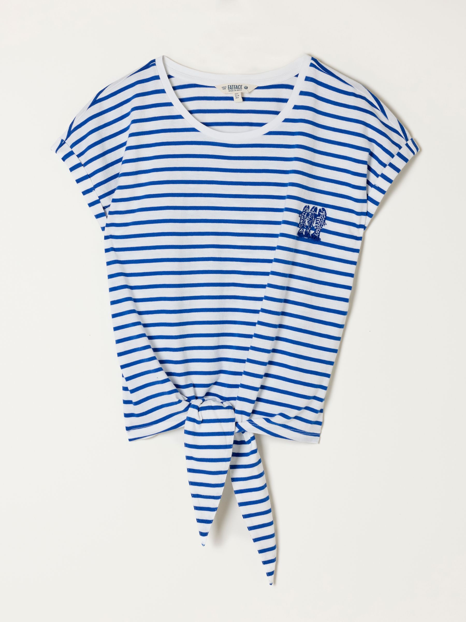 Blue Sardines Tie Front Stripe T Shirt - Image 6 of 6