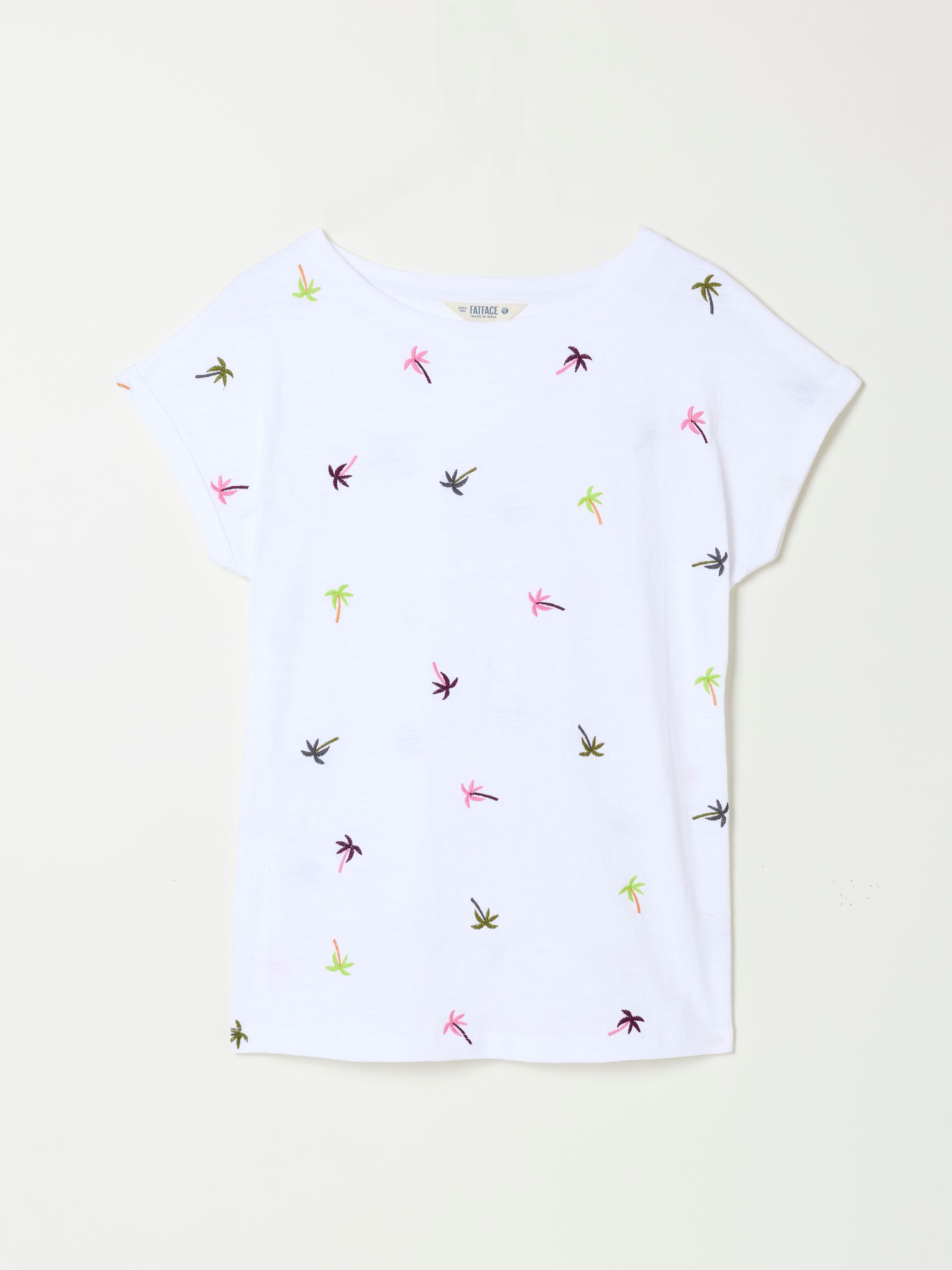 Ivy White Embroidered Palm Tree T Shirt - Image 5 of 5