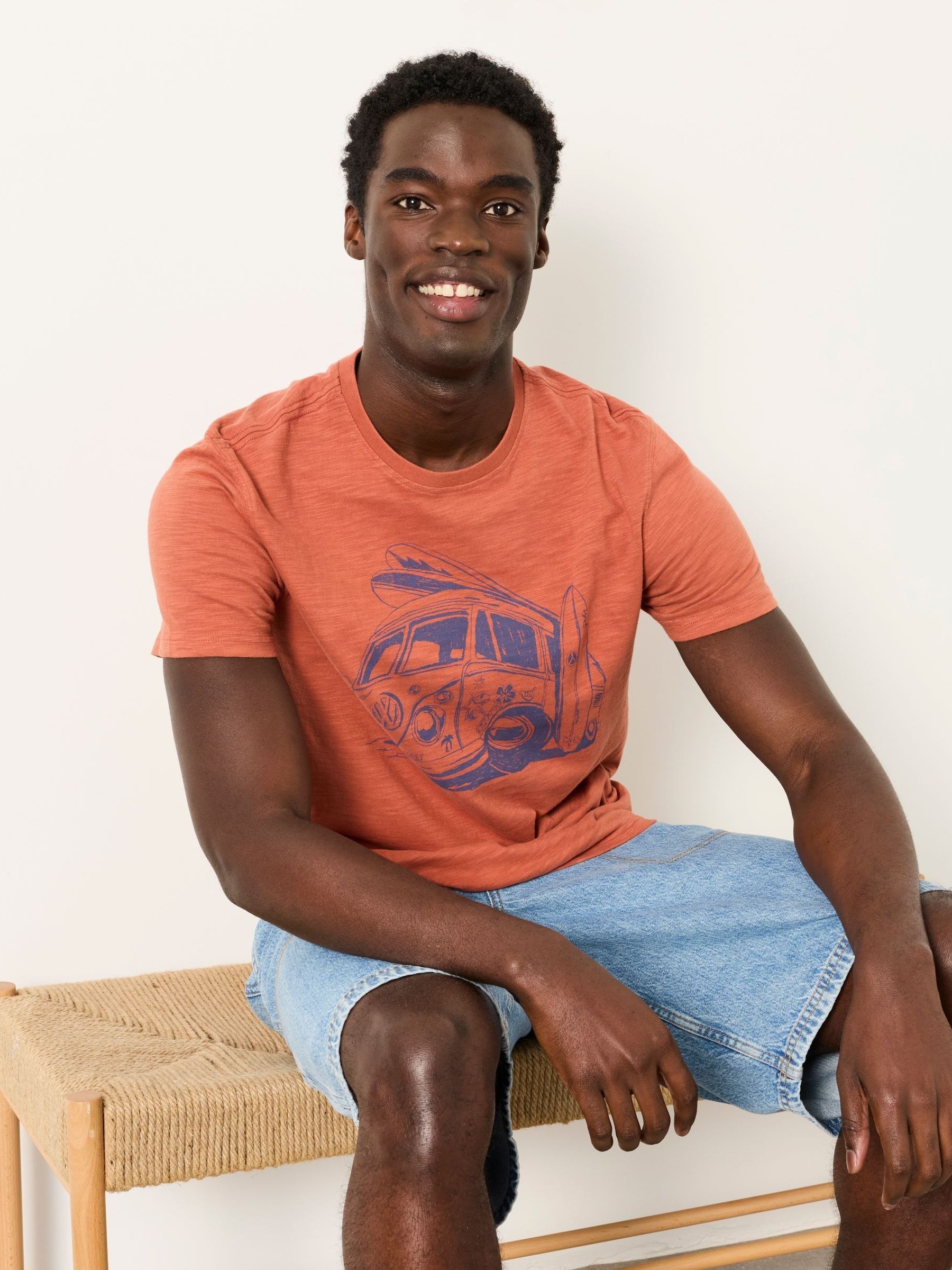Terracotta VW Camper Graphic Tshirt - Image 1 of 4