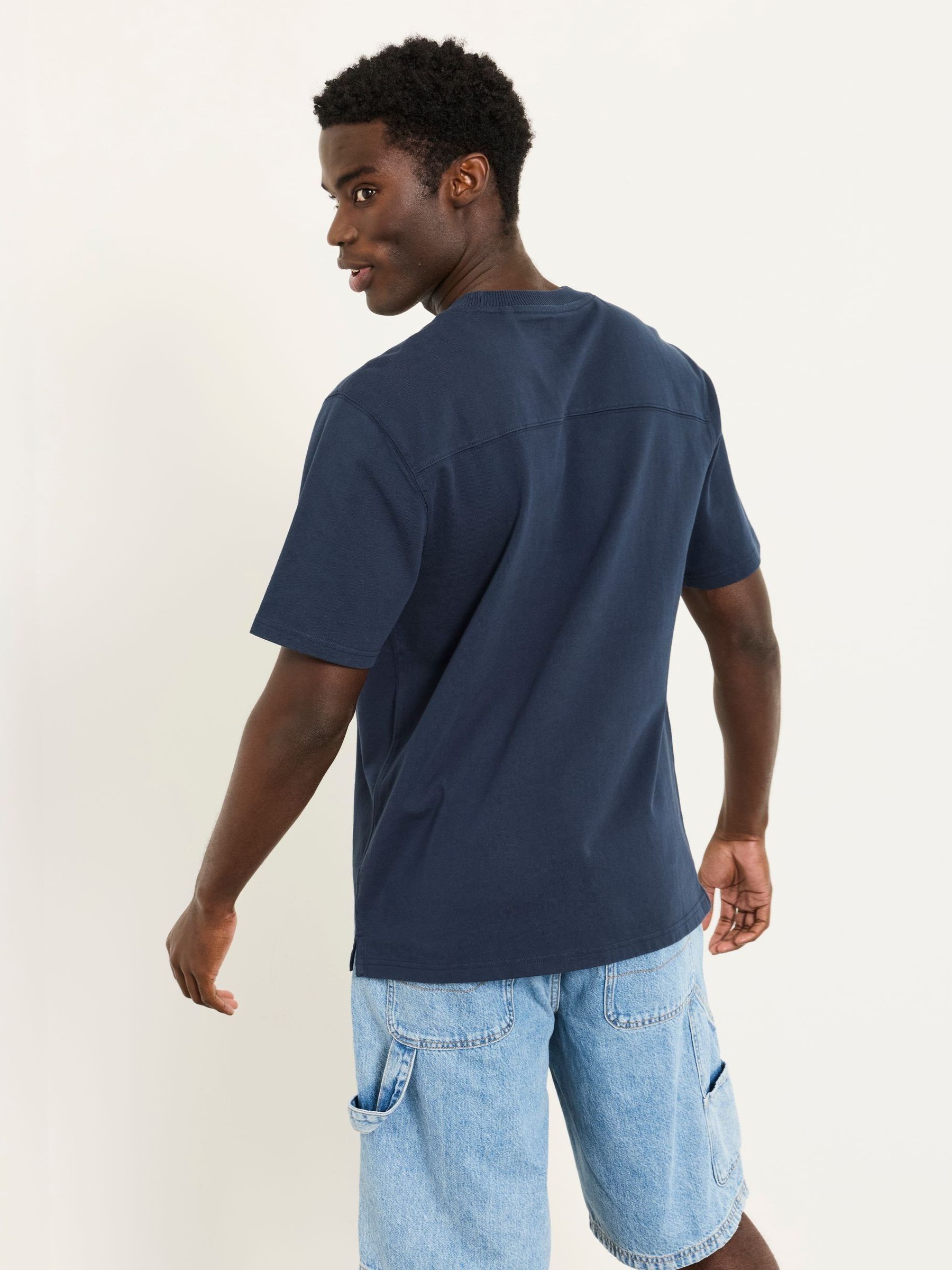 Alton Navy Heavyweight Relaxed Fit T-Shirt - Image 2 of 6