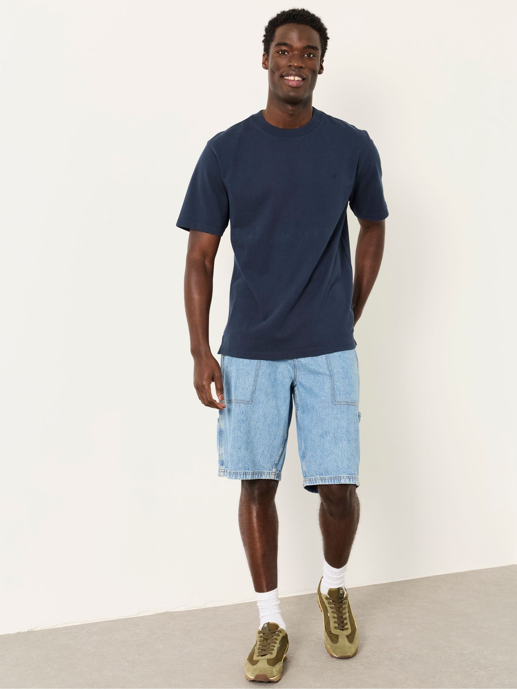 Alton Navy Heavyweight Relaxed Fit T-Shirt - Image 3 of 6