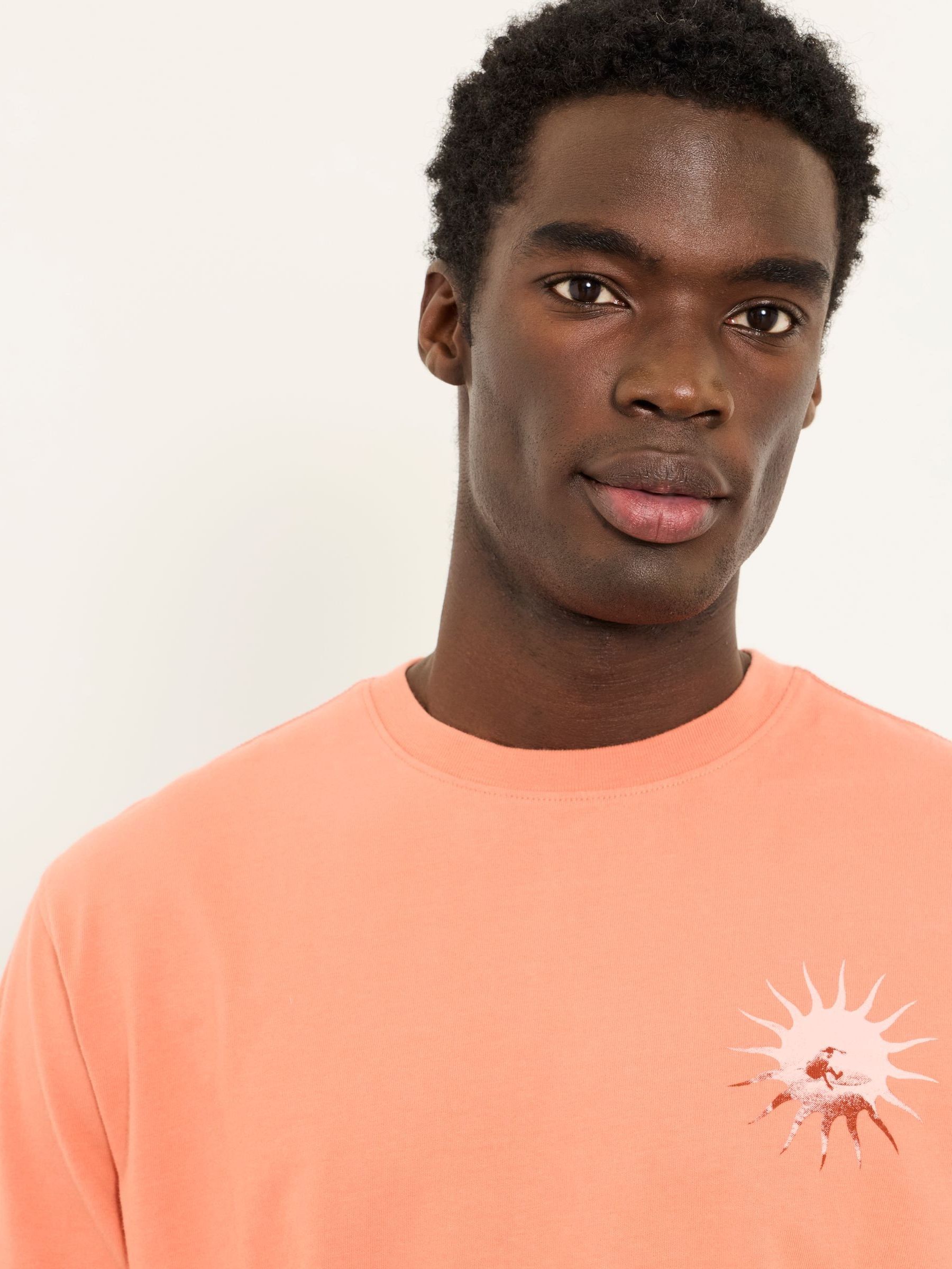 Relaxed Fit Coral Pink Life Is Swell Graphic Tshirt | FatFace USA