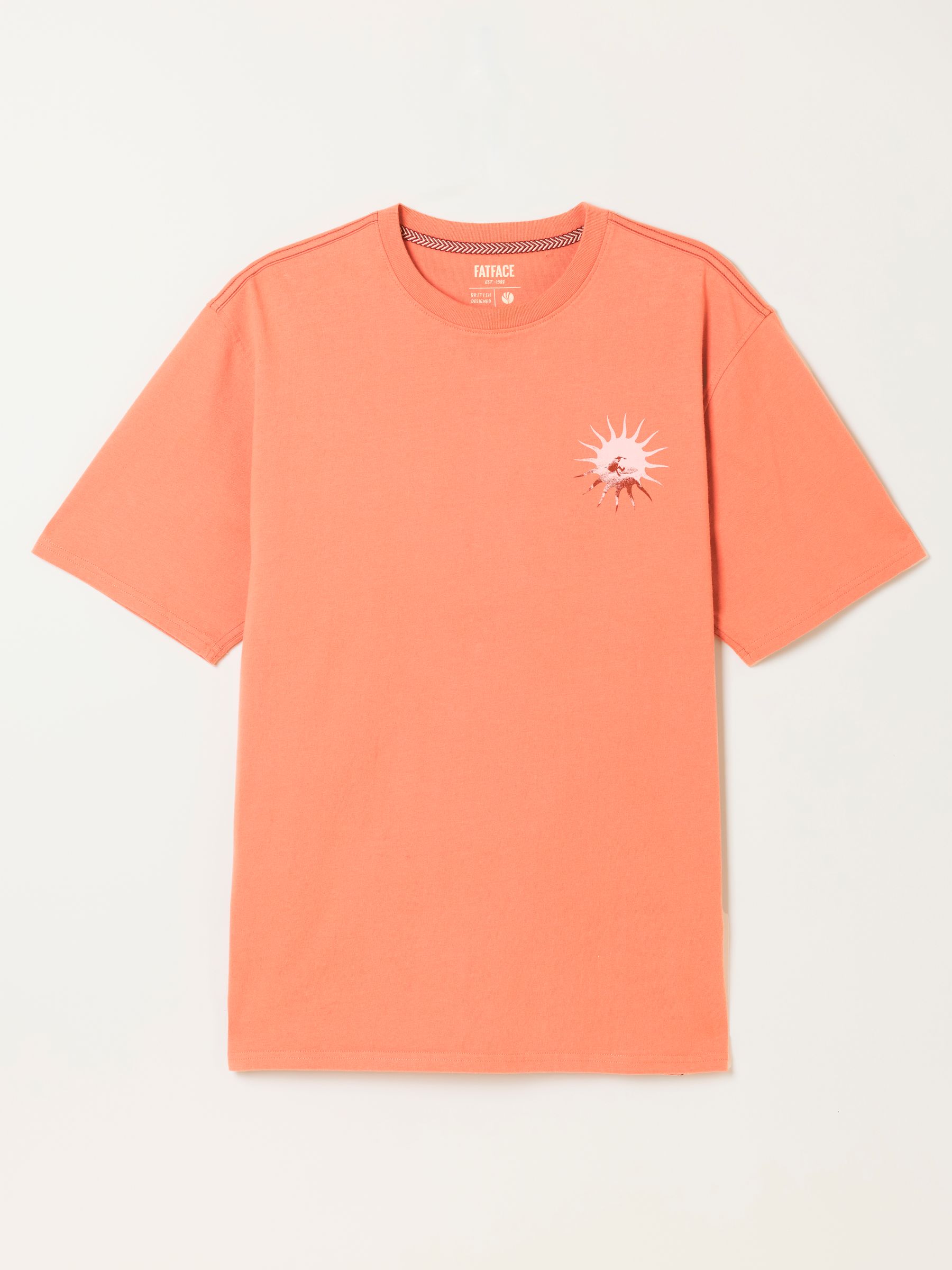 Relaxed Fit Coral Pink Life Is Swell Graphic Tshirt | FatFace USA