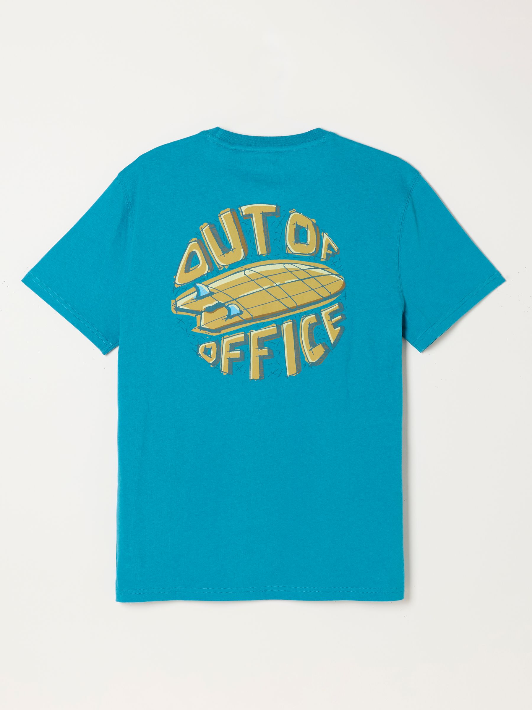 Teal Blue Out Of Office Graphic T-shirt - Image 7 of 7