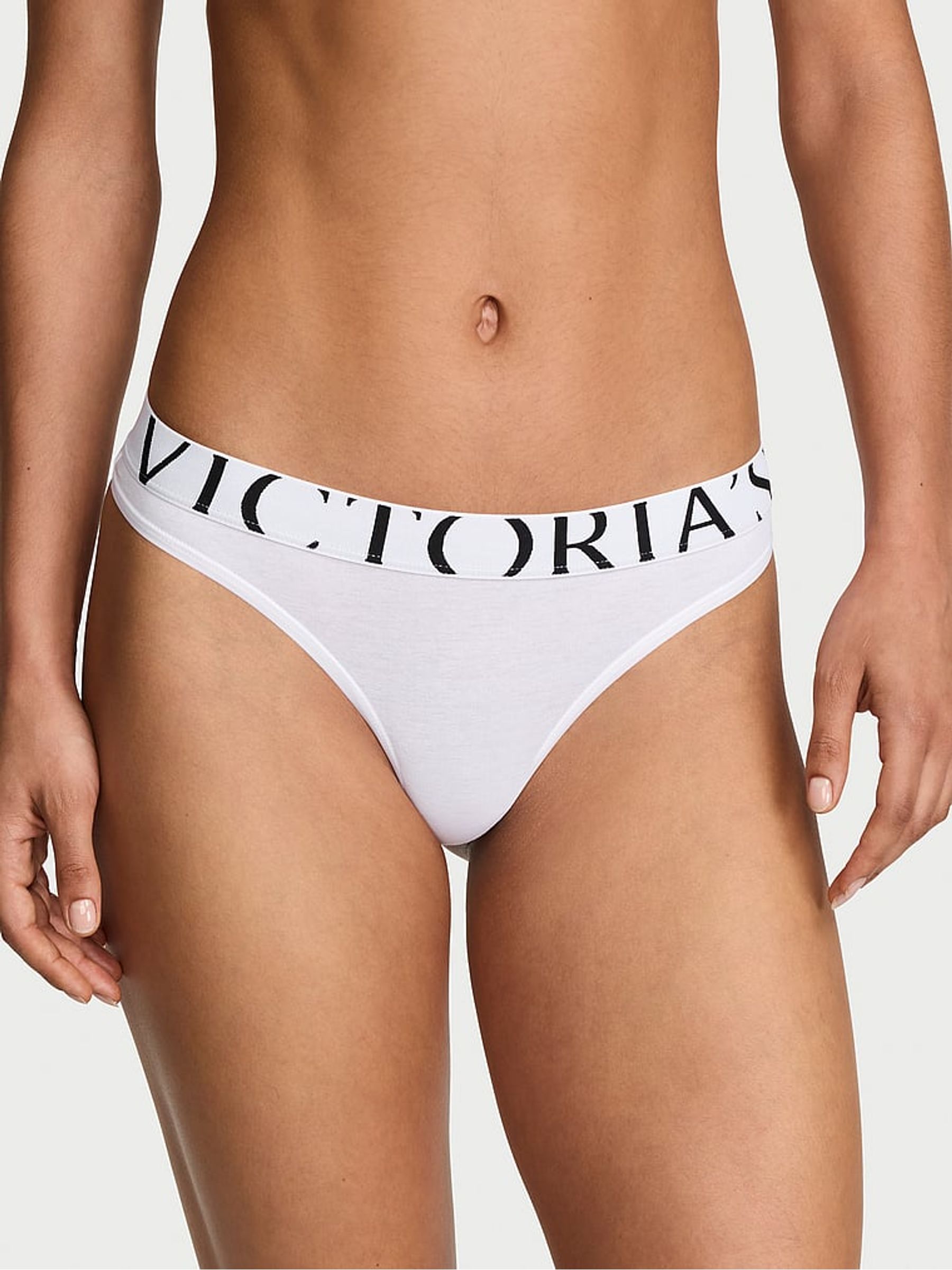 White Thong Exploded Logo Knickers - Image 1 of 2