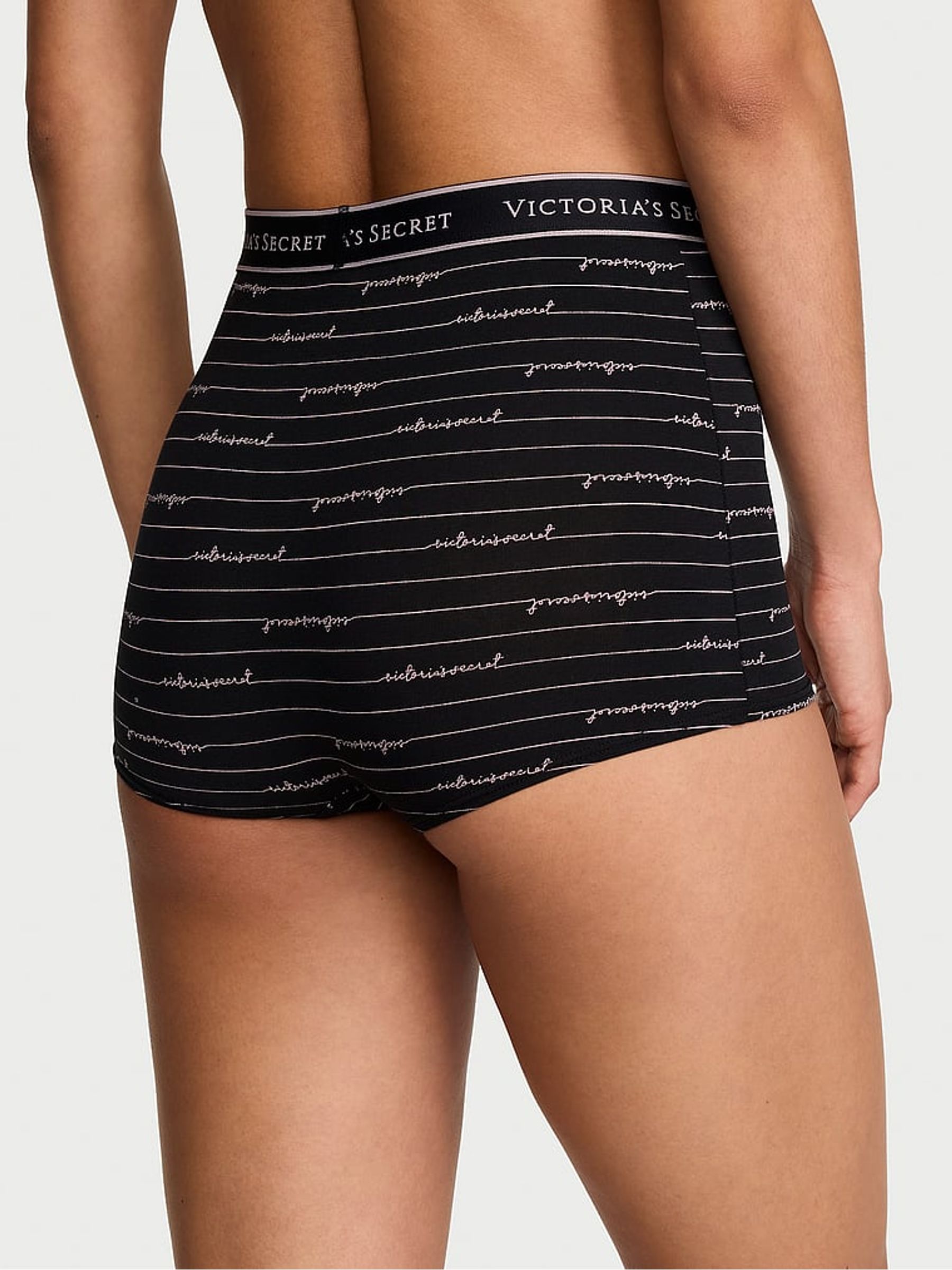 Black Script High Waist Logo Knickers - Image 2 of 2 Black Script High Waist Logo Knickers - Image 2 of 2