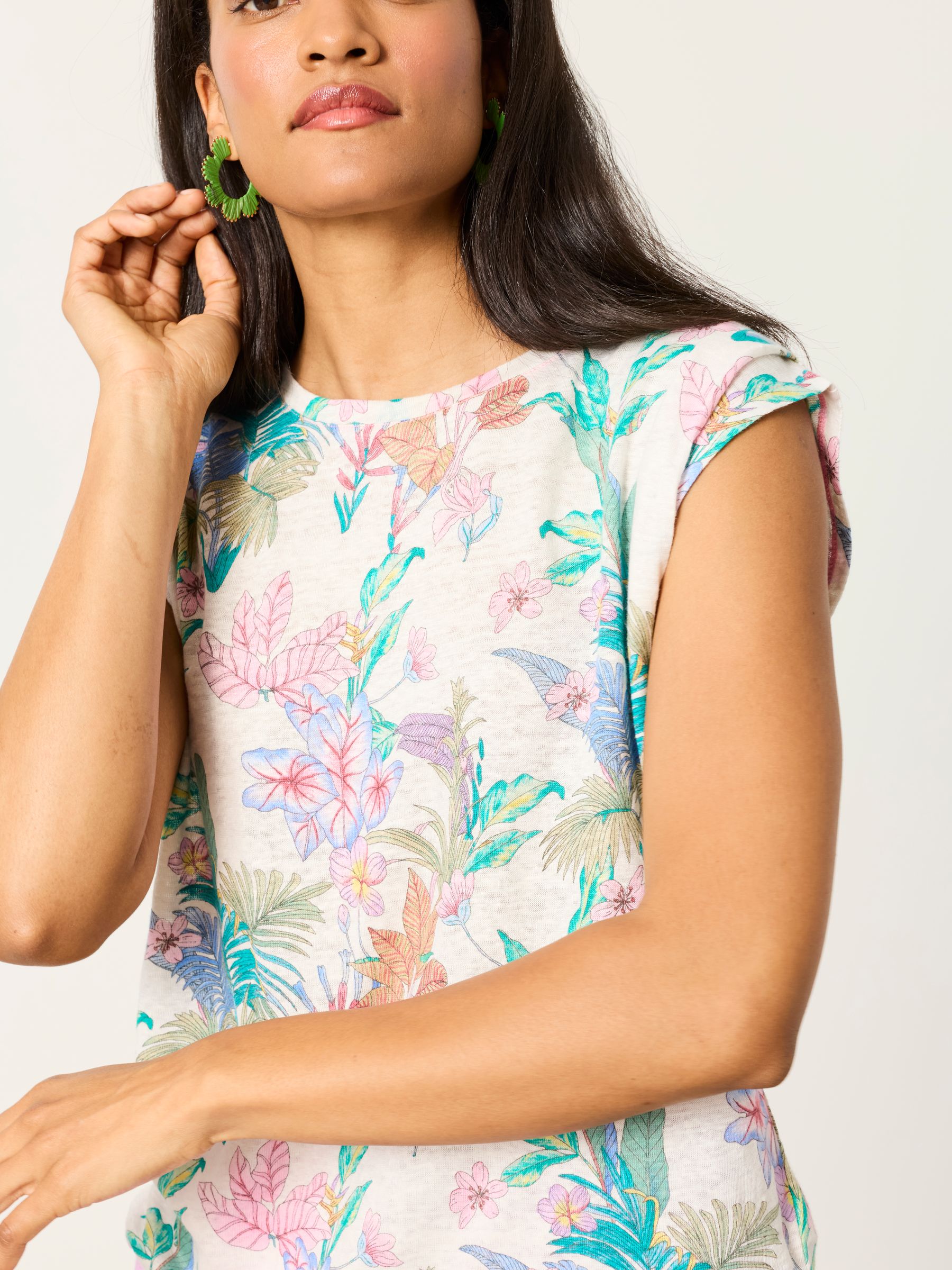 Lou Ivory Tropical Linen Tank - Image 3 of 5