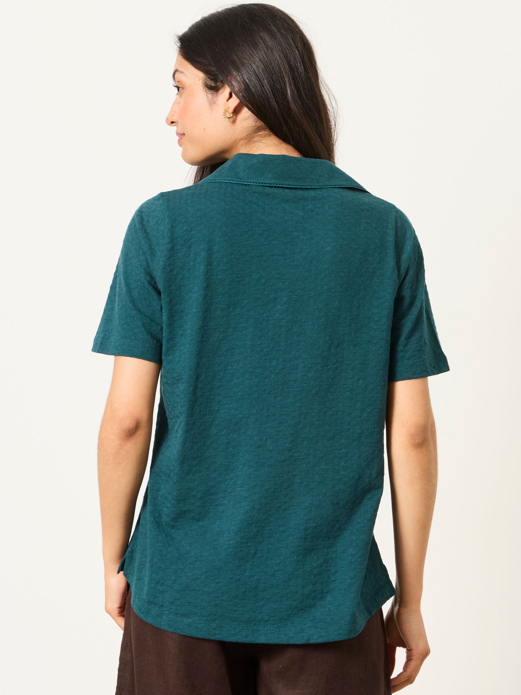 Short Sleeve Jersey Shirt in Teal Blue - Image 2 of 5
