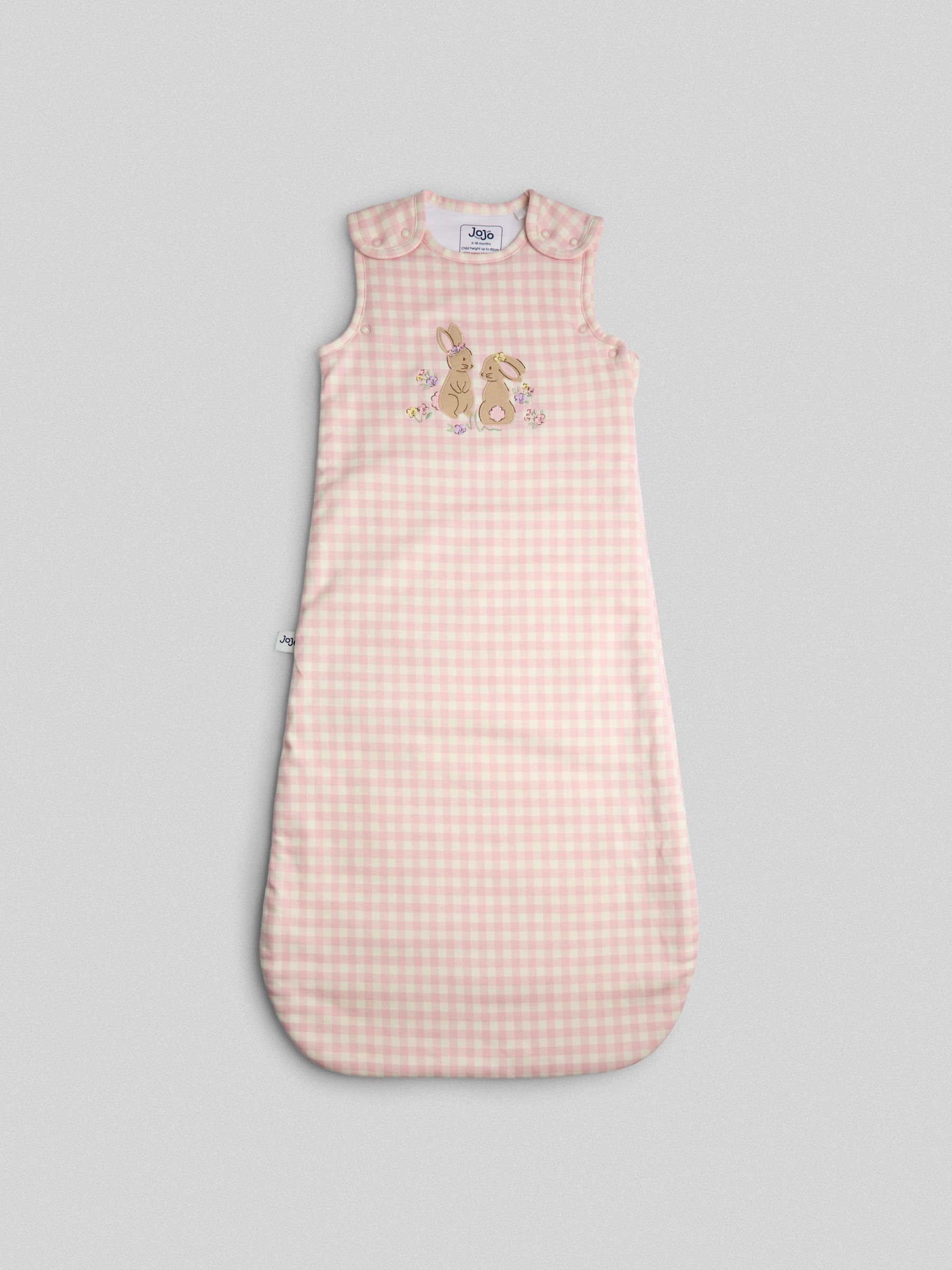 Pink Gingham Bunny Applique 1.5 Tog Baby Sleeping Bag - Image 2 of 5