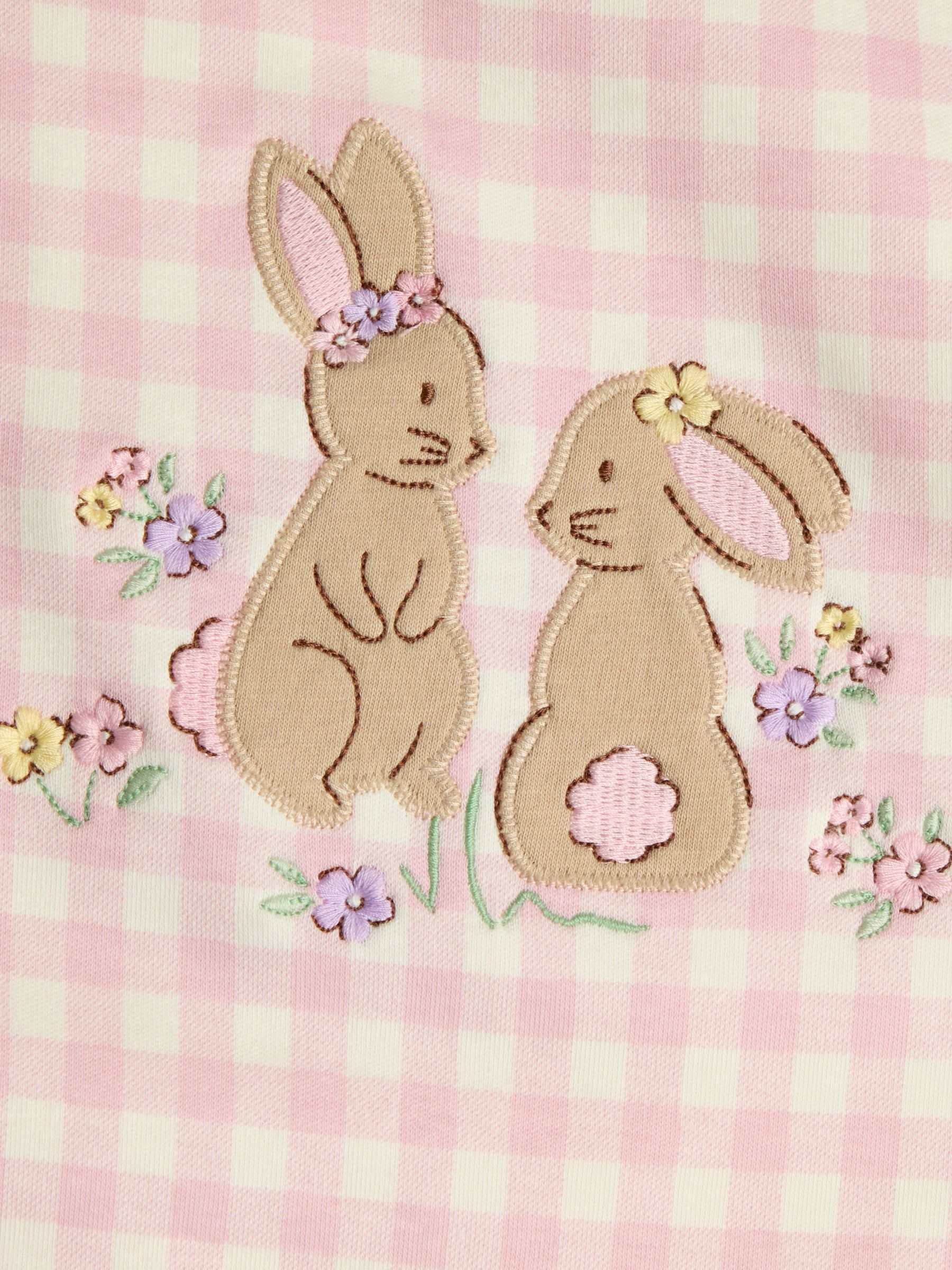 Pink Gingham Bunny Applique 1.5 Tog Baby Sleeping Bag - Image 5 of 5