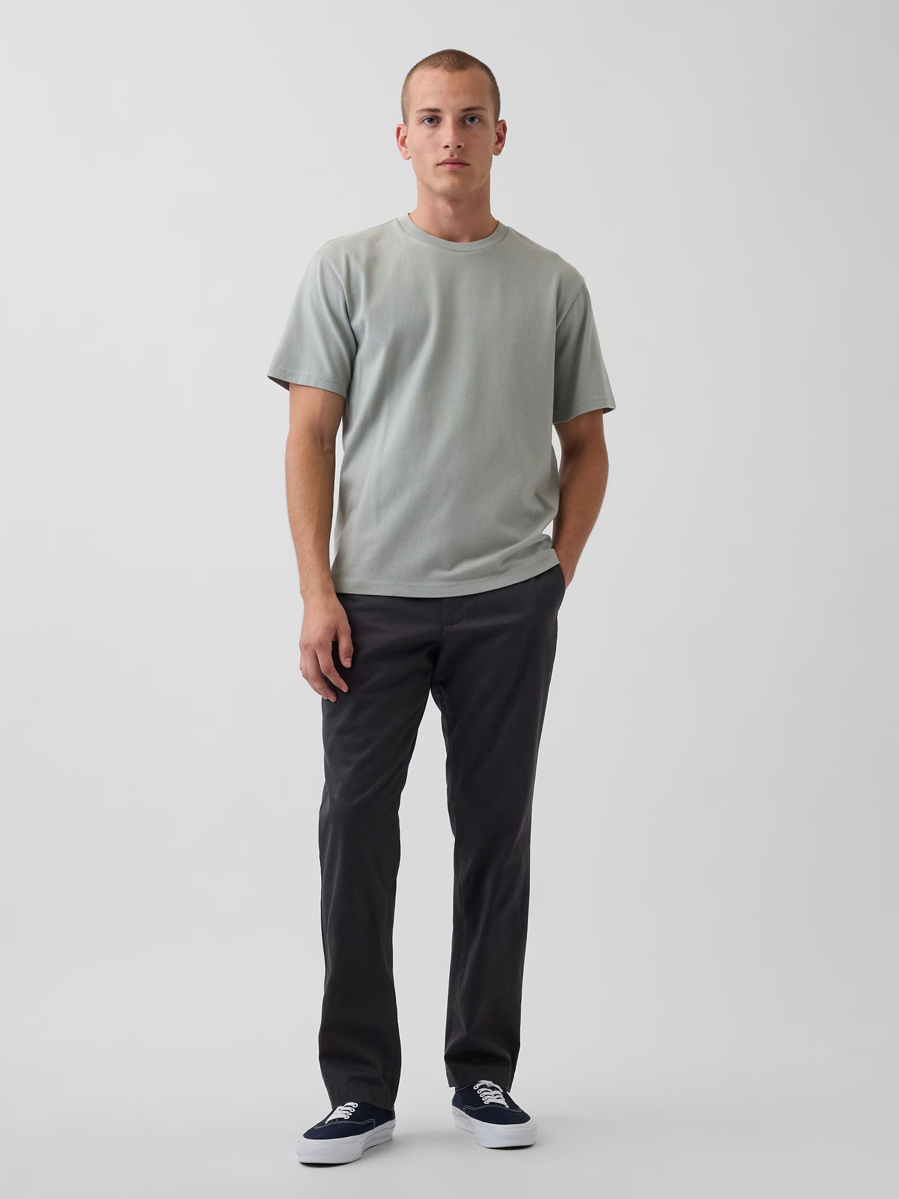 Black Modern Straight Chinos - Image 1 of 7 Black Modern Straight Chinos - Image 1 of 7