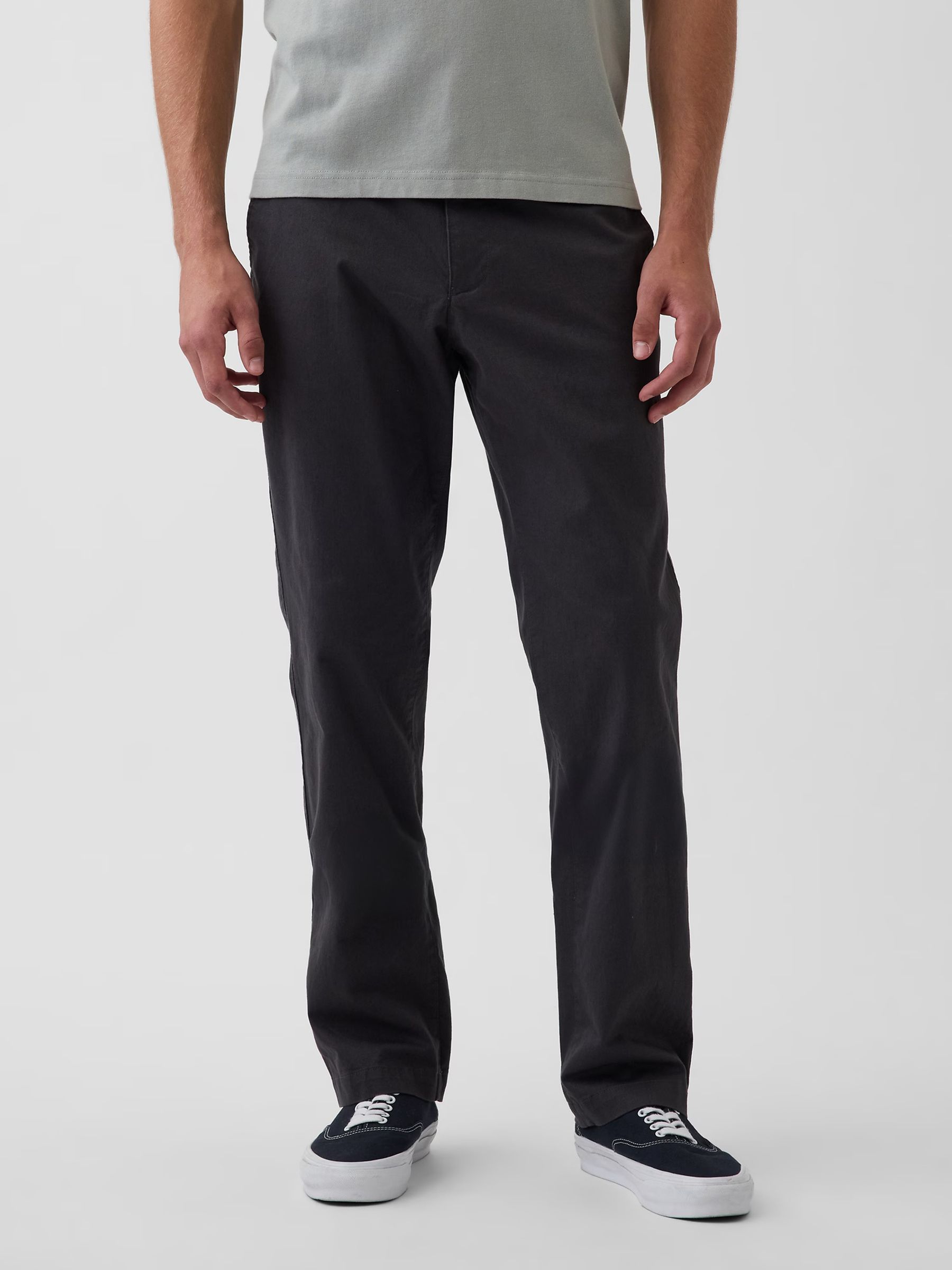 Black Modern Straight Chinos - Image 2 of 7