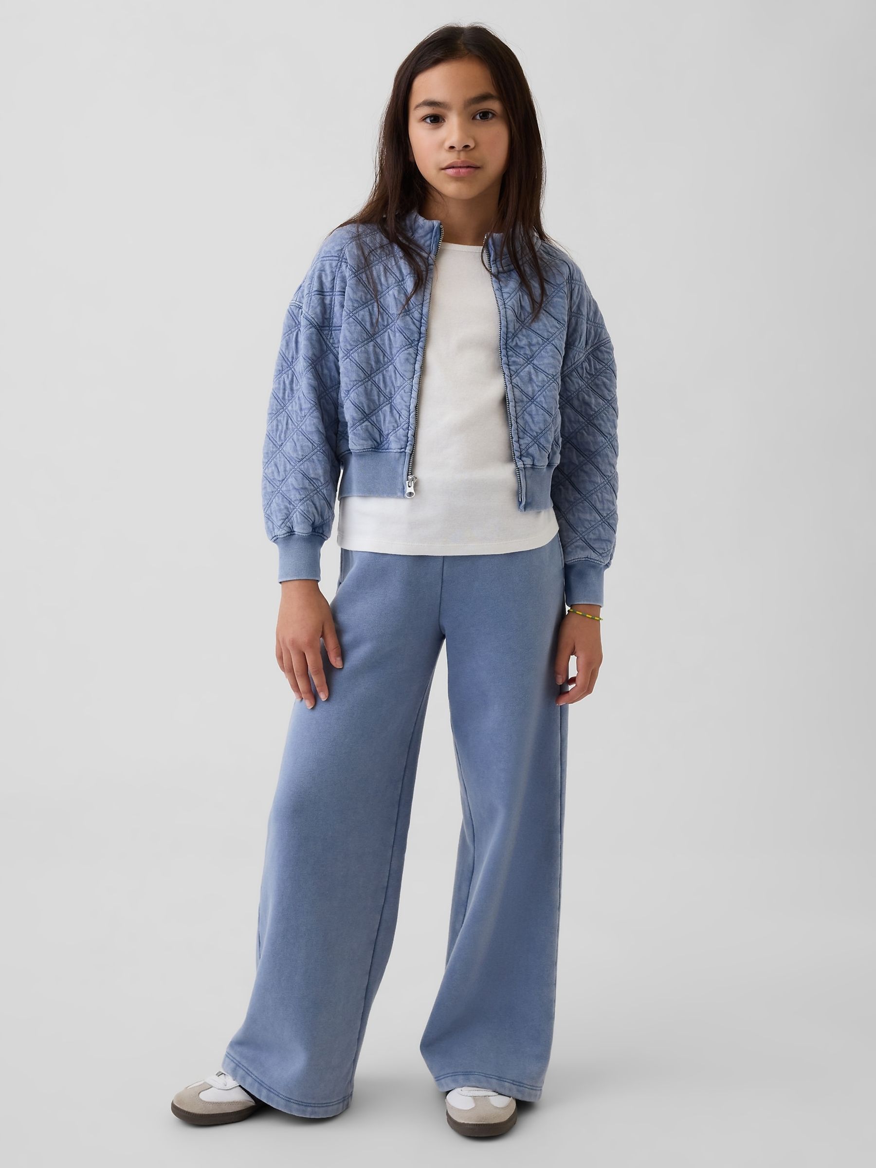 Blue Oversized Quilted Zip Jacket - Image 3 of 5