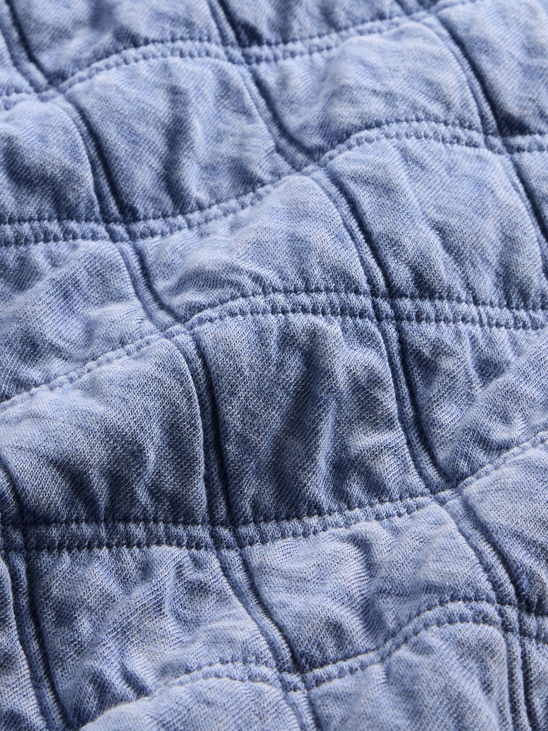 Blue Oversized Quilted Zip Jacket - Image 4 of 5