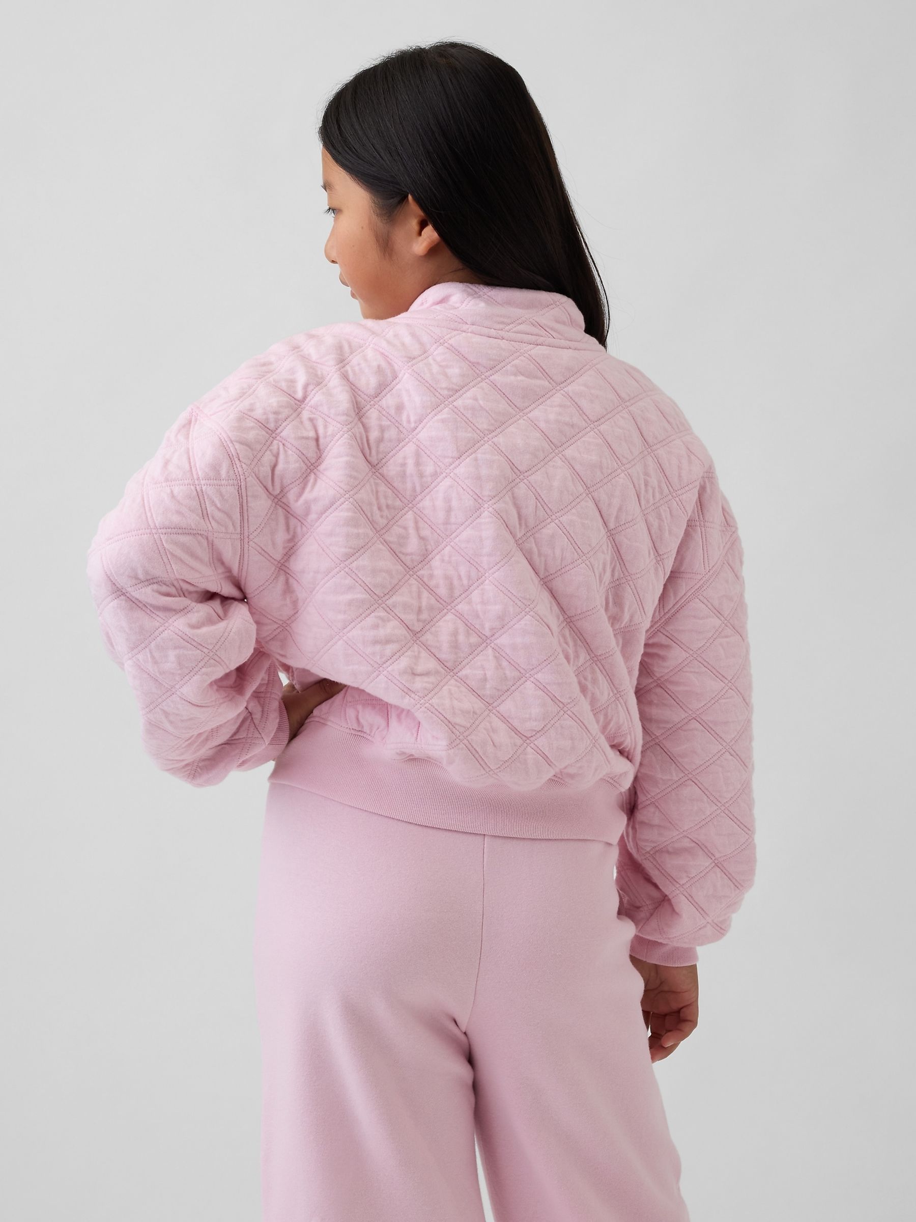 Pink Oversized Quilted Zip Jacket - Image 2 of 5