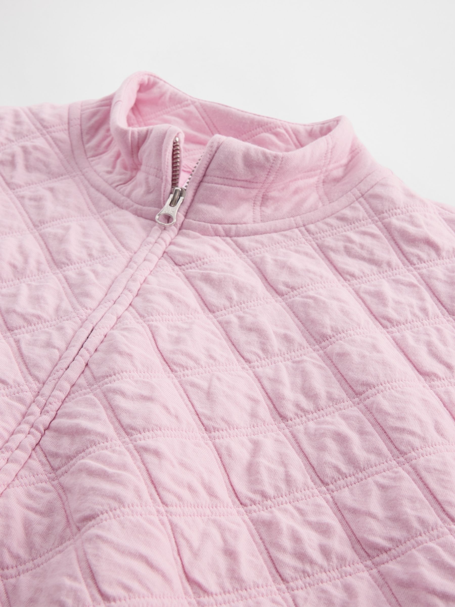 Pink Oversized Quilted Zip Jacket - Image 4 of 5