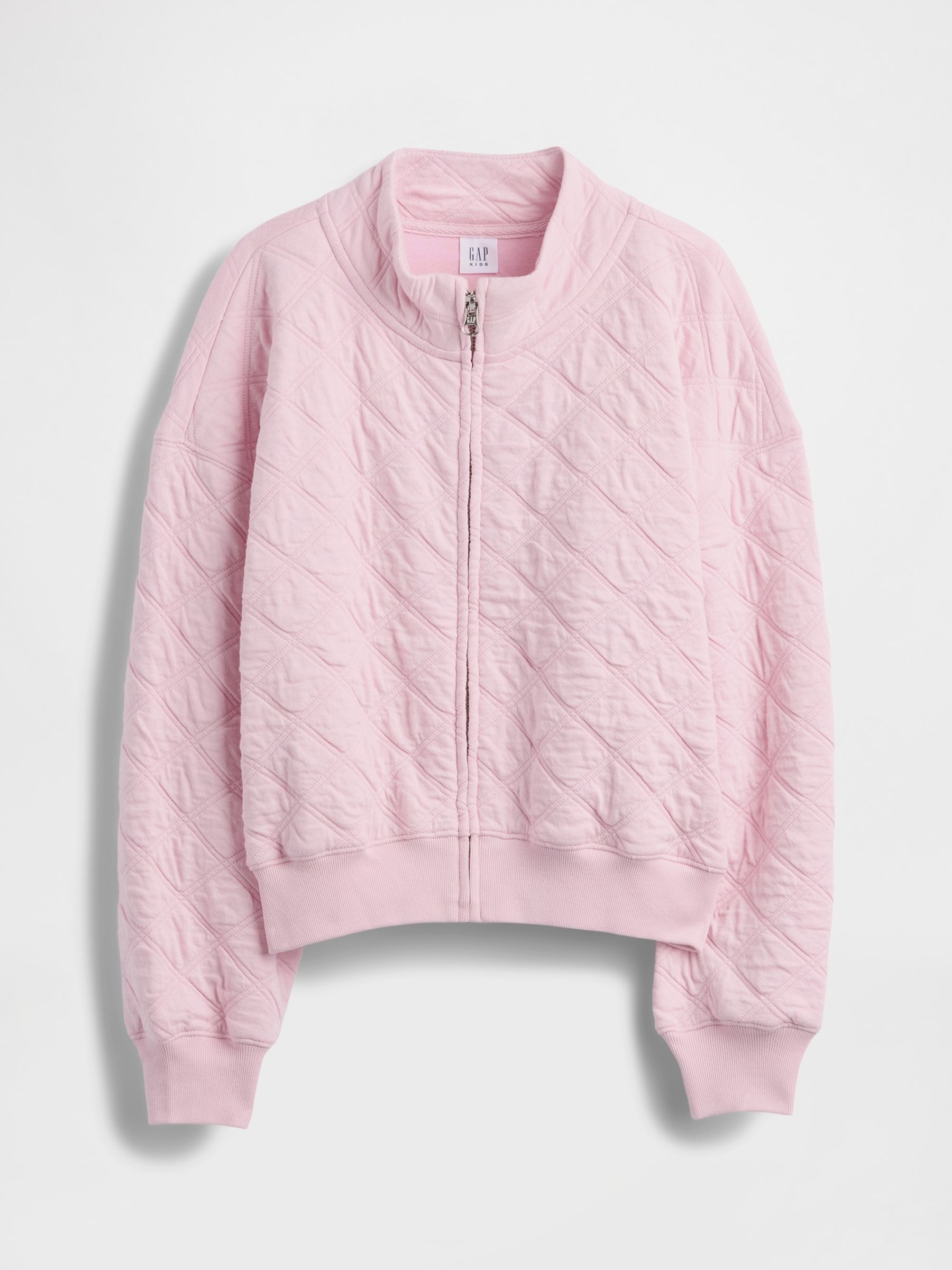 Pink Oversized Quilted Zip Jacket - Image 5 of 5