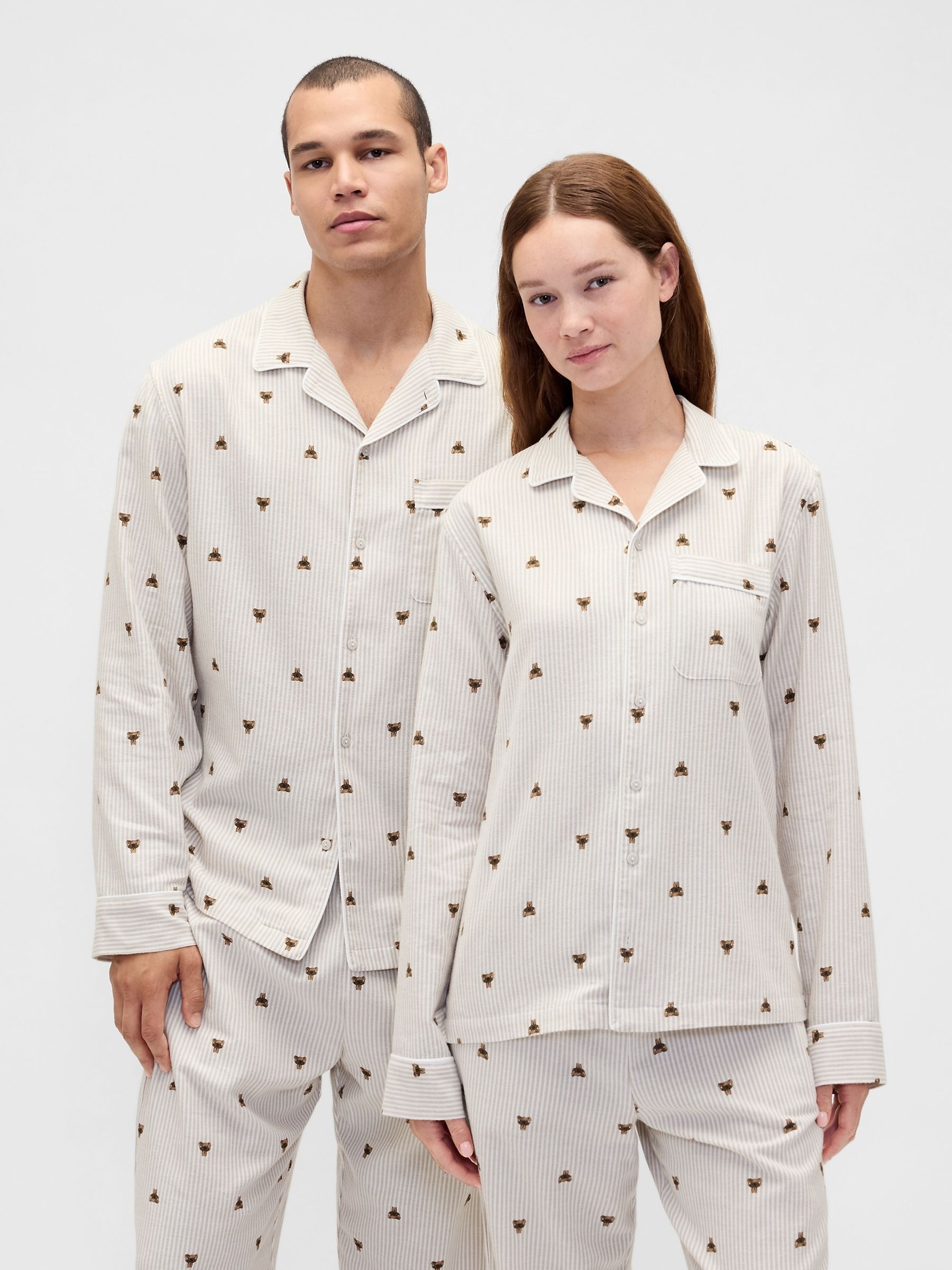 Beige stripe Matching Family Softest Flannel Pyjama Shirt - Image 3 of 4