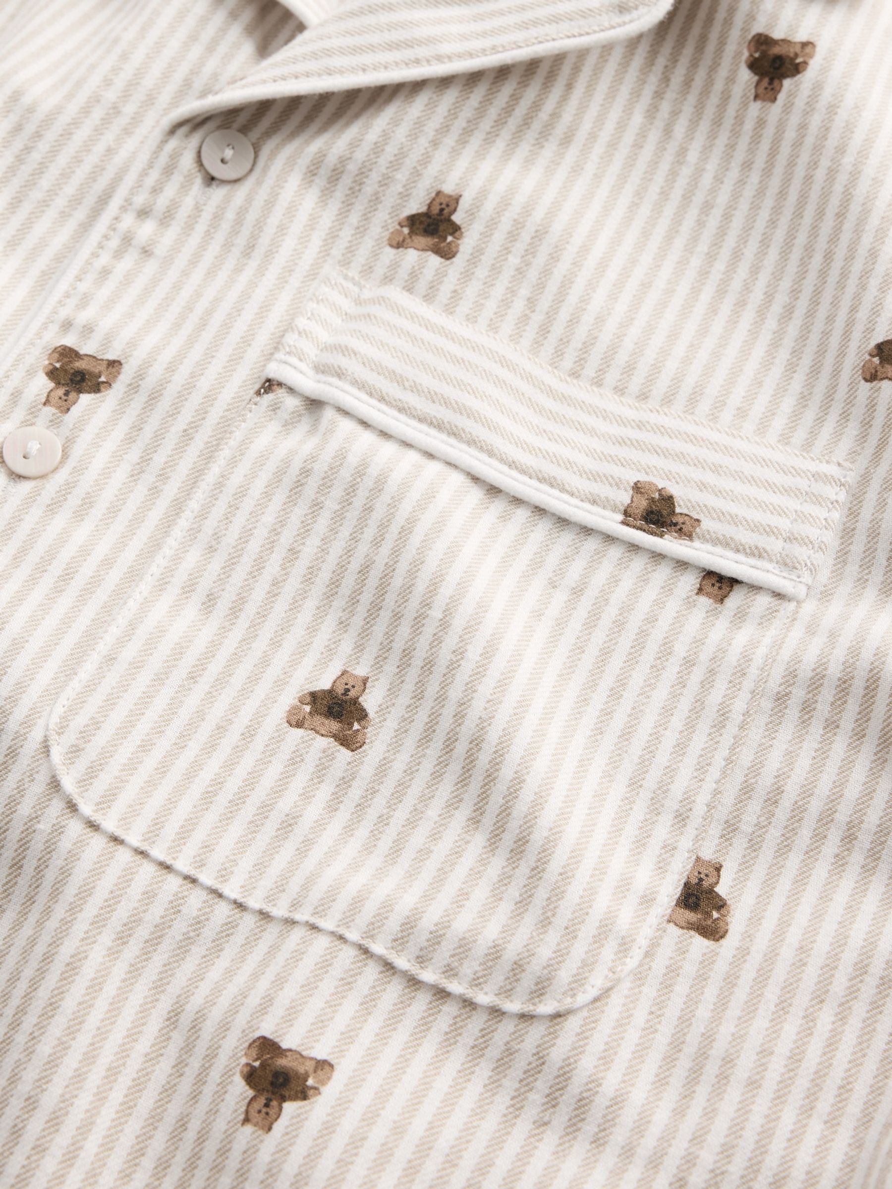 Beige stripe Matching Family Softest Flannel Pyjama Shirt - Image 4 of 4 Beige stripe Matching Family Softest Flannel Pyjama Shirt - Image 4 of 4