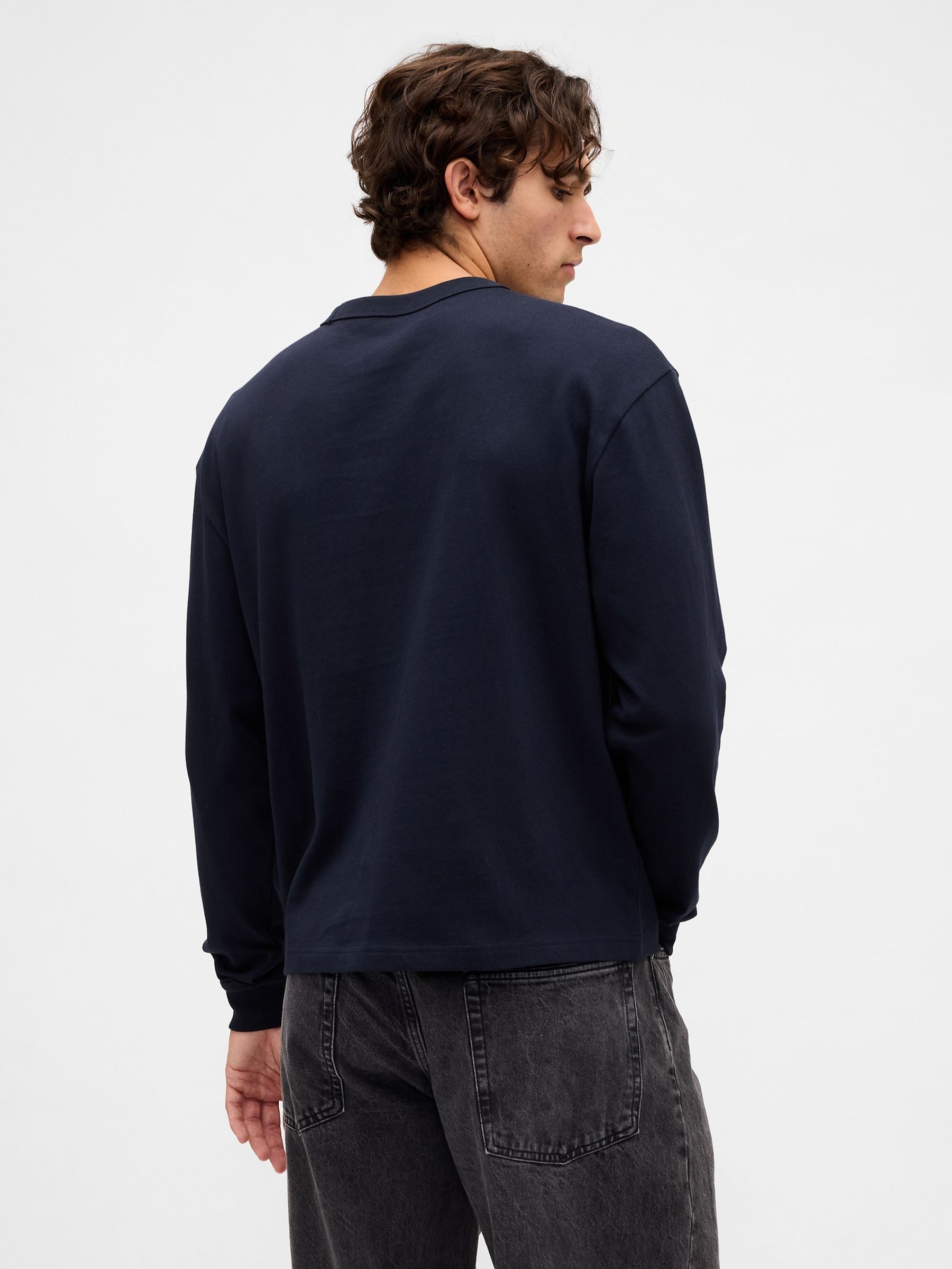 Navy Logo Long Sleeve T-Shirt - Image 2 of 4