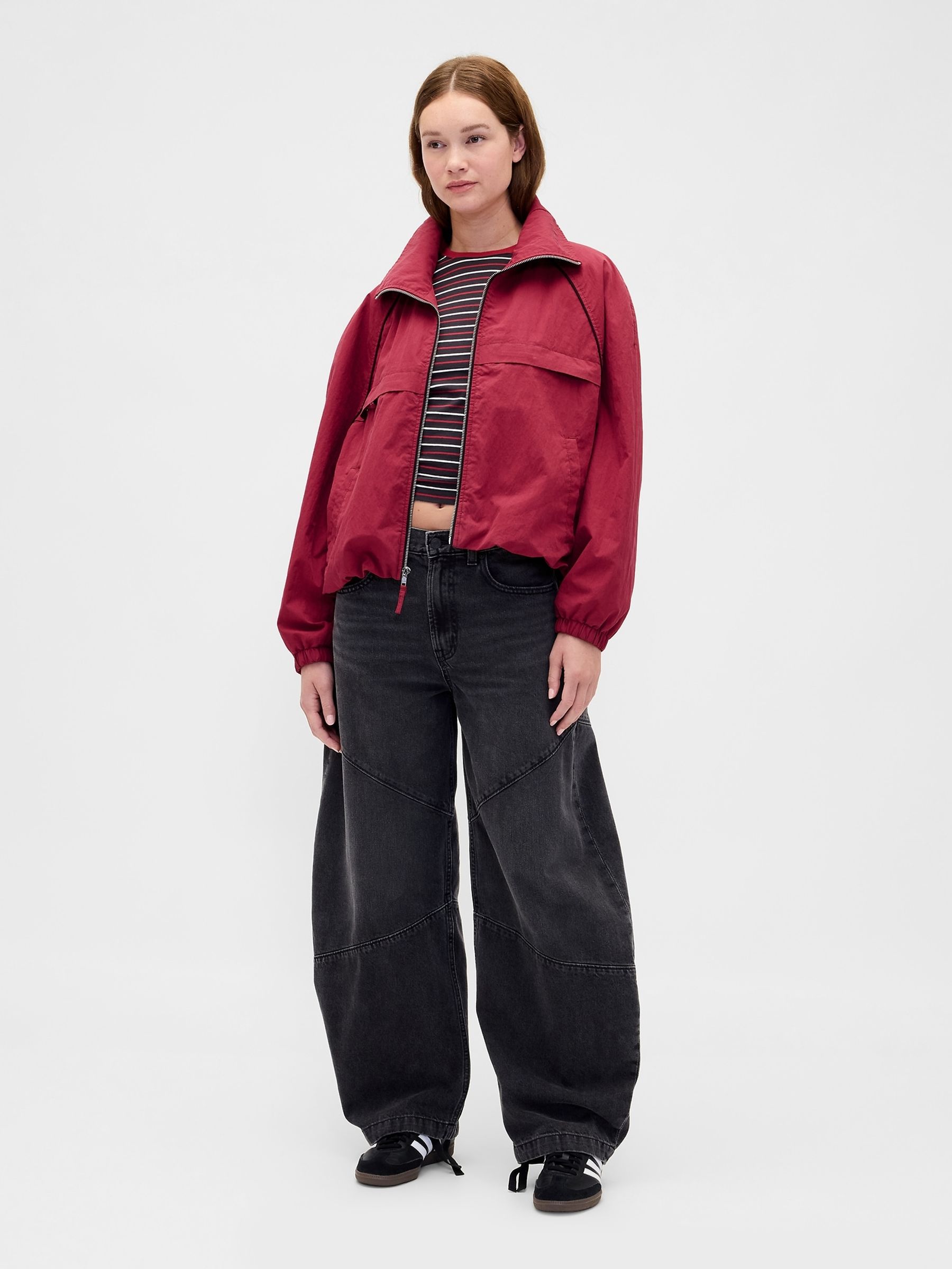 Red Stranger Things Flannel-Lined Track Jacket - Image 3 of 6