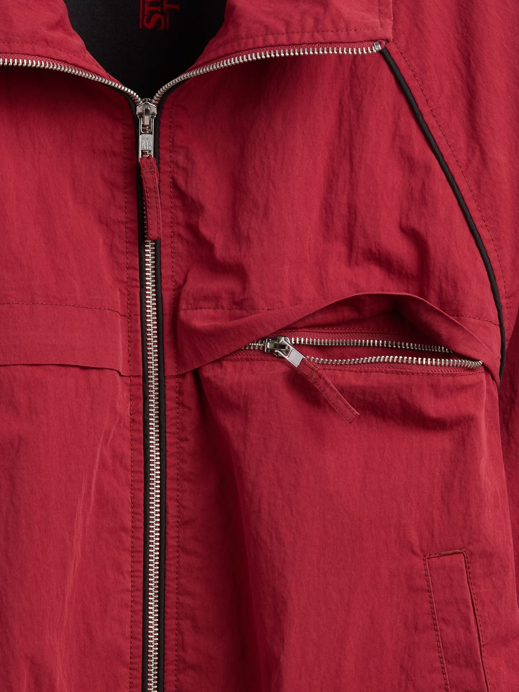 Red Stranger Things Flannel-Lined Track Jacket - Image 5 of 6