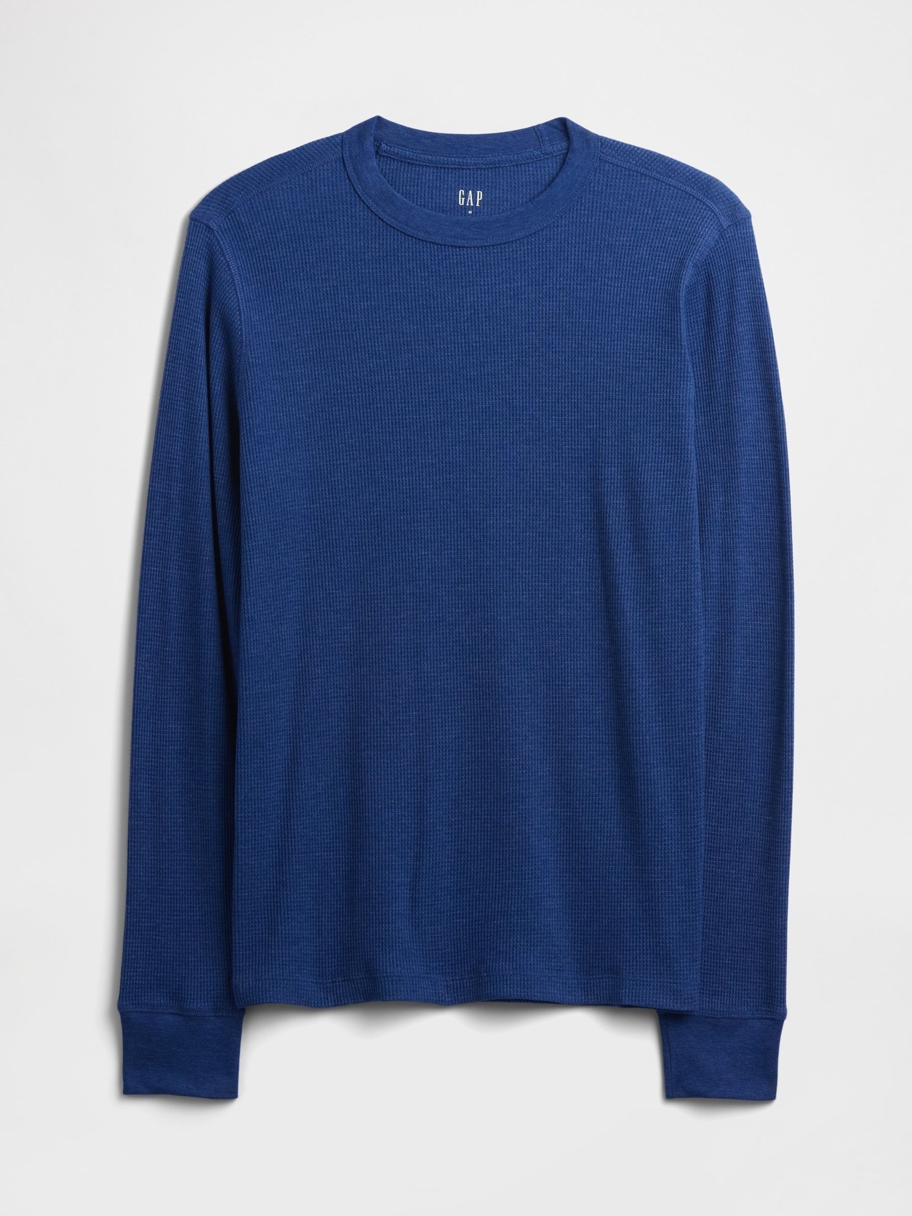 Cobalt Blue Waffle Knit Crew Neck T-Shirt - Image 4 of 5