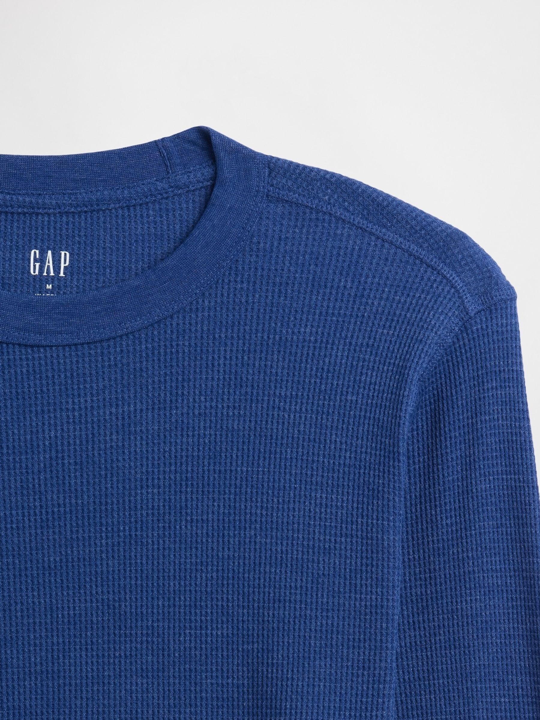 Cobalt Blue Waffle Knit Crew Neck T-Shirt - Image 5 of 5