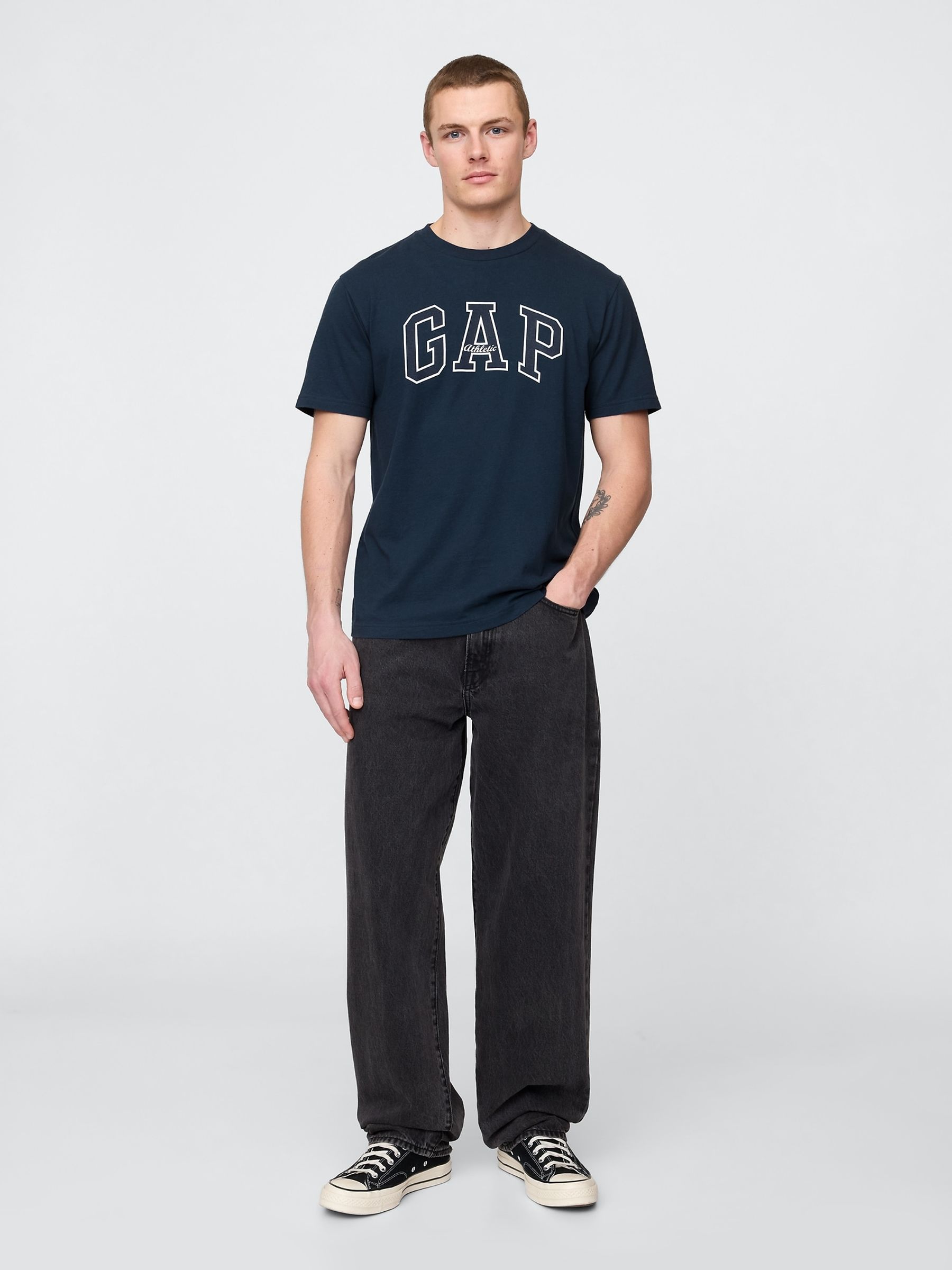 Navy Arch Logo Short Sleeve T-Shirt - Image 3 of 4
