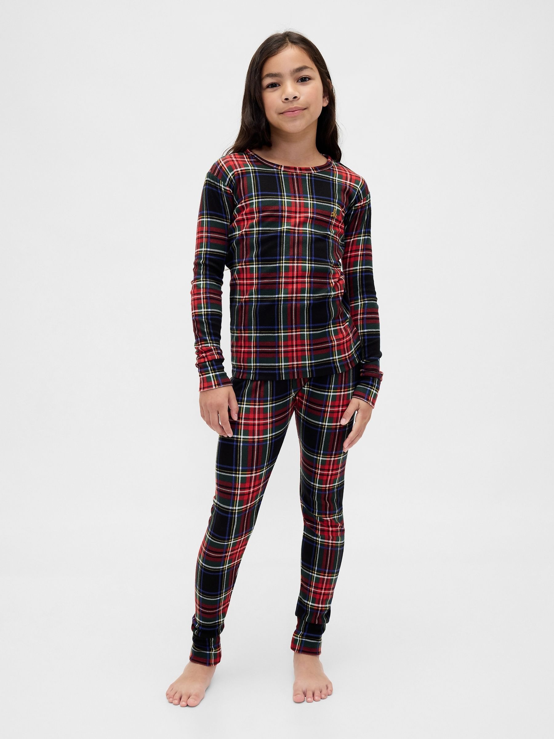 Black Check Cotton Long Sleeve Christmas Pyjamas - Image 2 of 6 Black Check Cotton Long Sleeve Christmas Pyjamas - Image 2 of 6