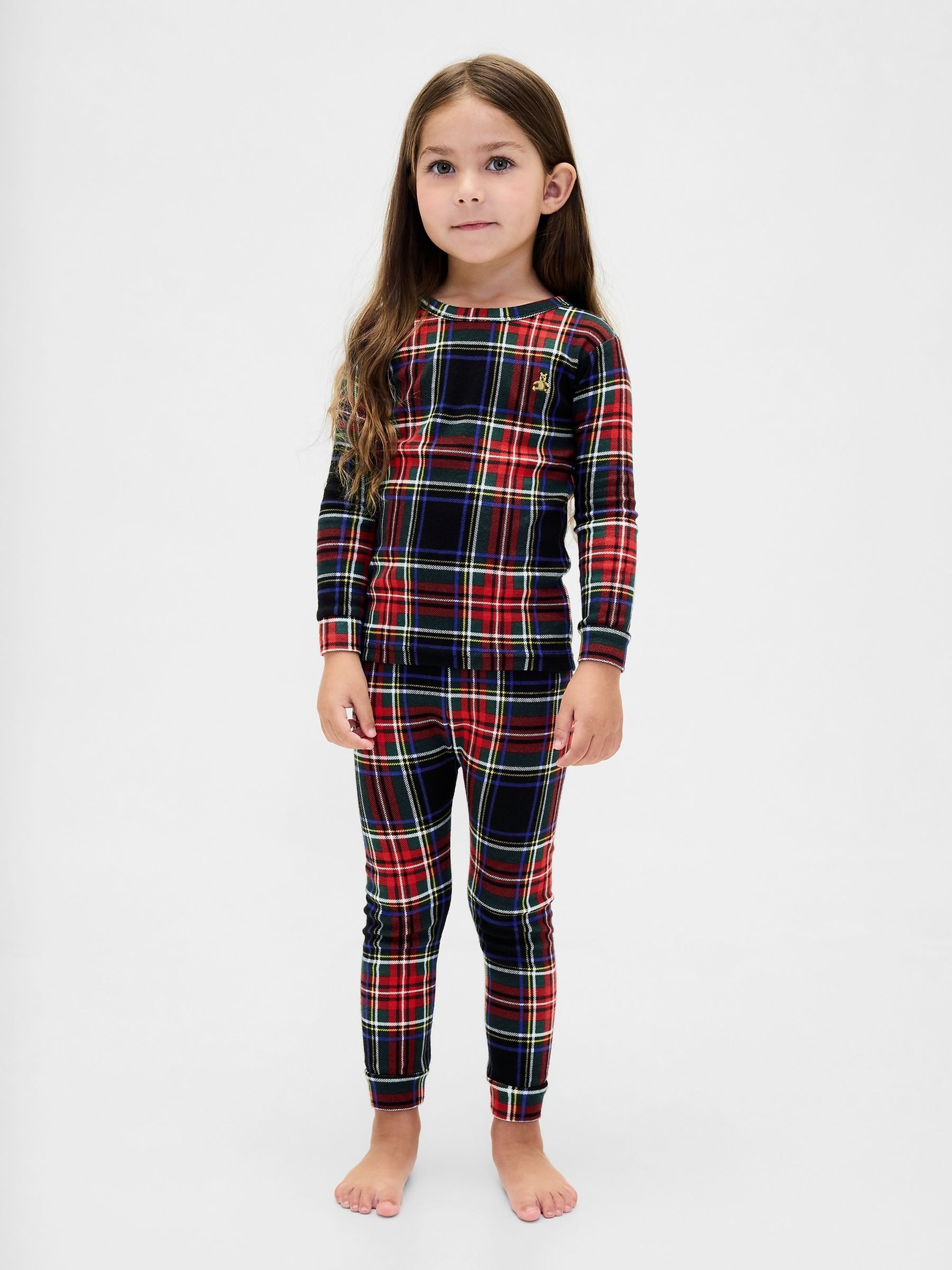 Black Check Cotton Long Sleeve Christmas Pyjamas - Image 3 of 6