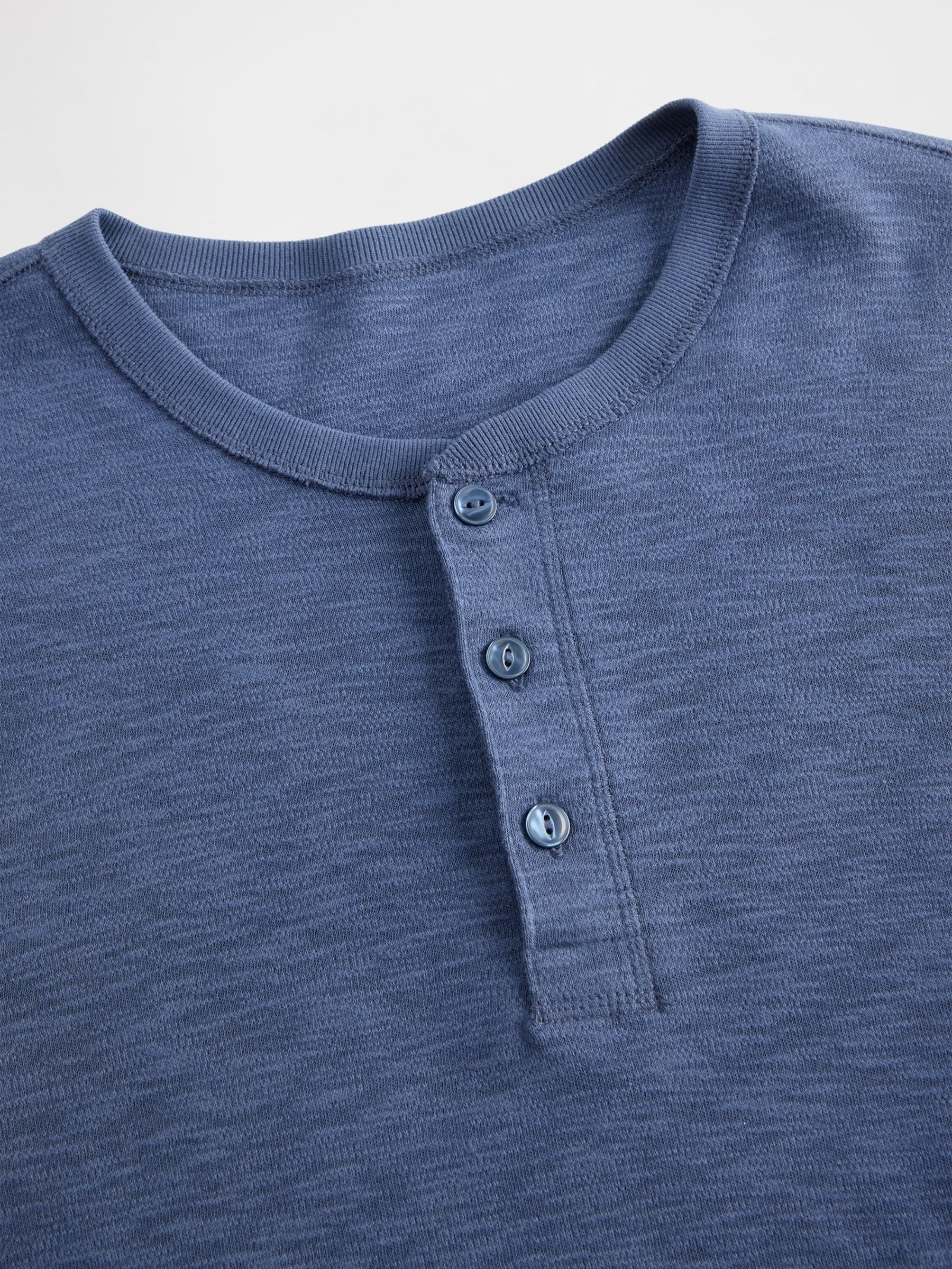 Blue Double-Knit Henley T-Shirt - Image 4 of 4