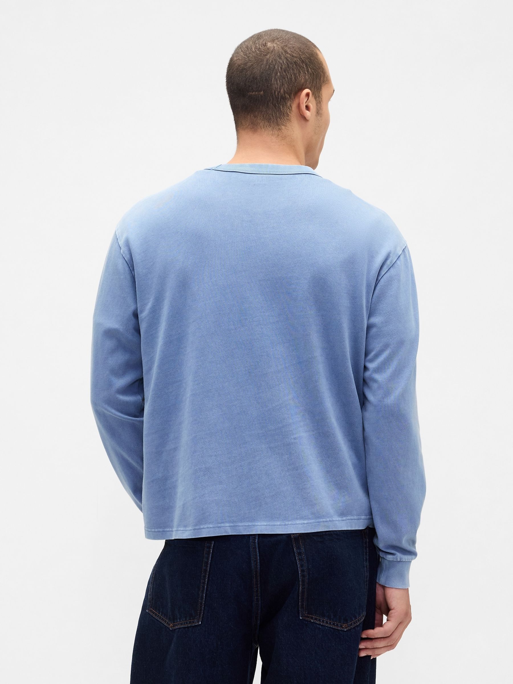 Blue Heavyweight Crop T-Shirt - Image 2 of 4 Blue Heavyweight Crop T-Shirt - Image 2 of 4