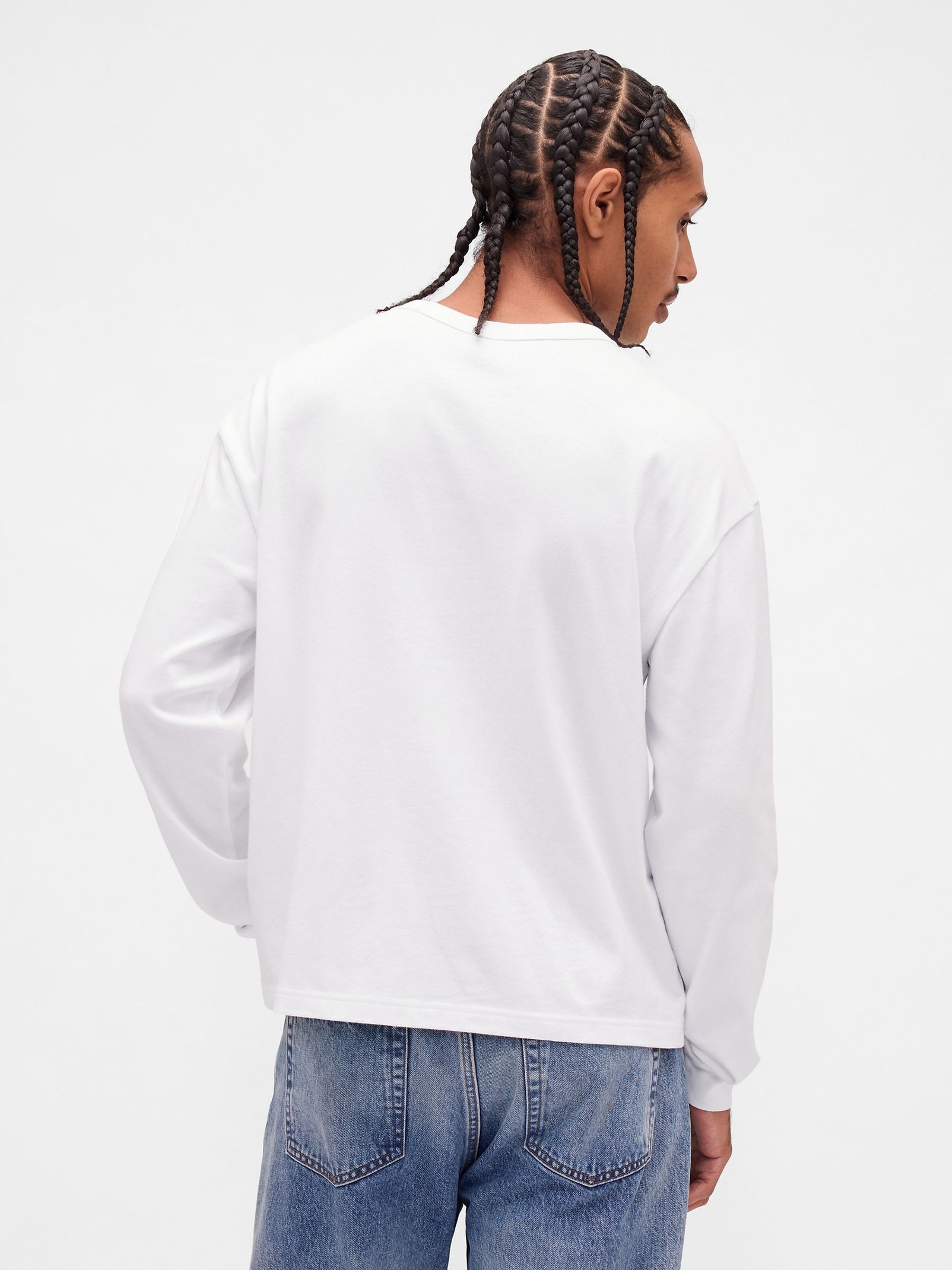 White Logo Long Sleeve T-Shirt - Image 2 of 4
