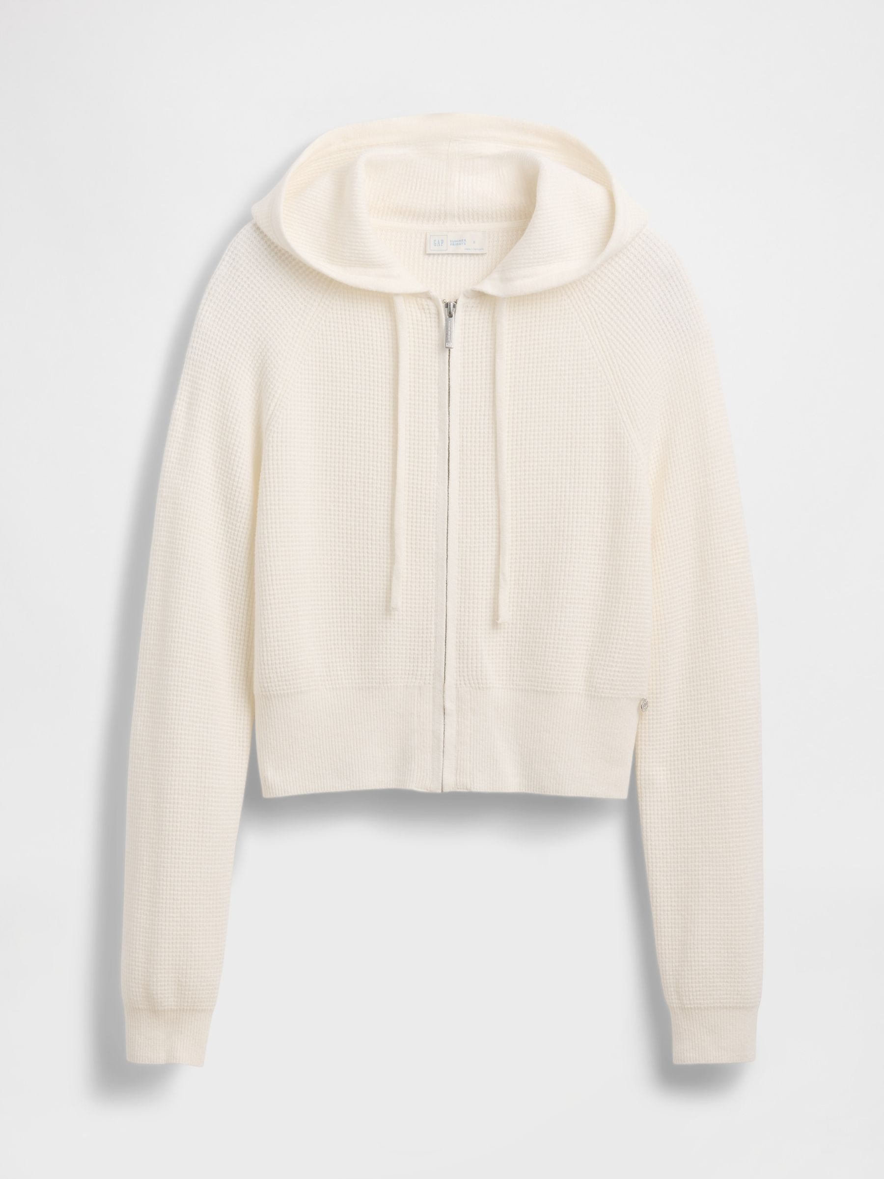 Gap X Summer Fridays Cream CashSoft Waffle Crop Hoodie - Image 4 of 6