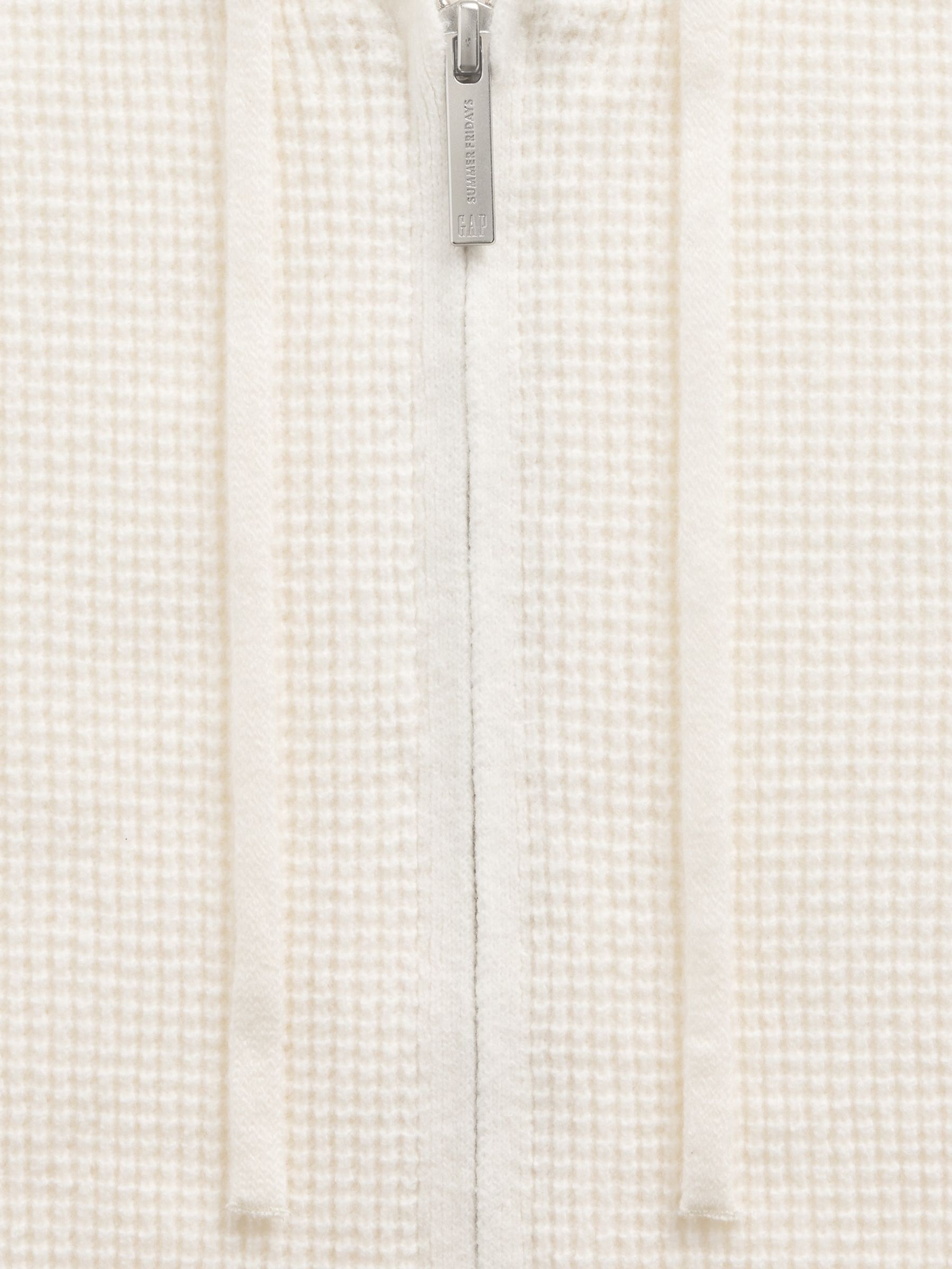 Gap X Summer Fridays Cream CashSoft Waffle Crop Hoodie - Image 6 of 6