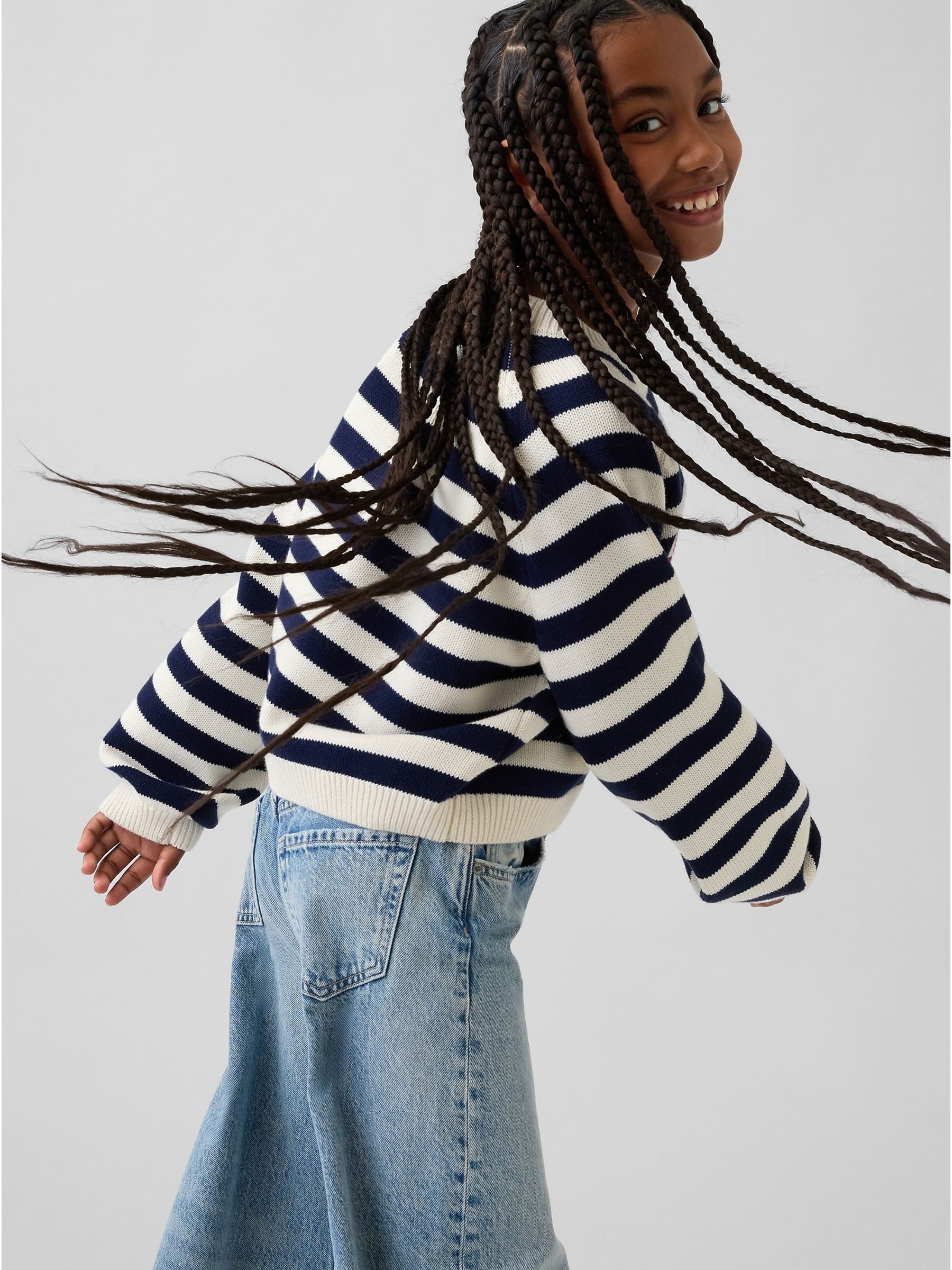 Black Stripe Relaxed Graphic Crew Neck Jumper - Image 2 of 5 Black Stripe Relaxed Graphic Crew Neck Jumper - Image 2 of 5