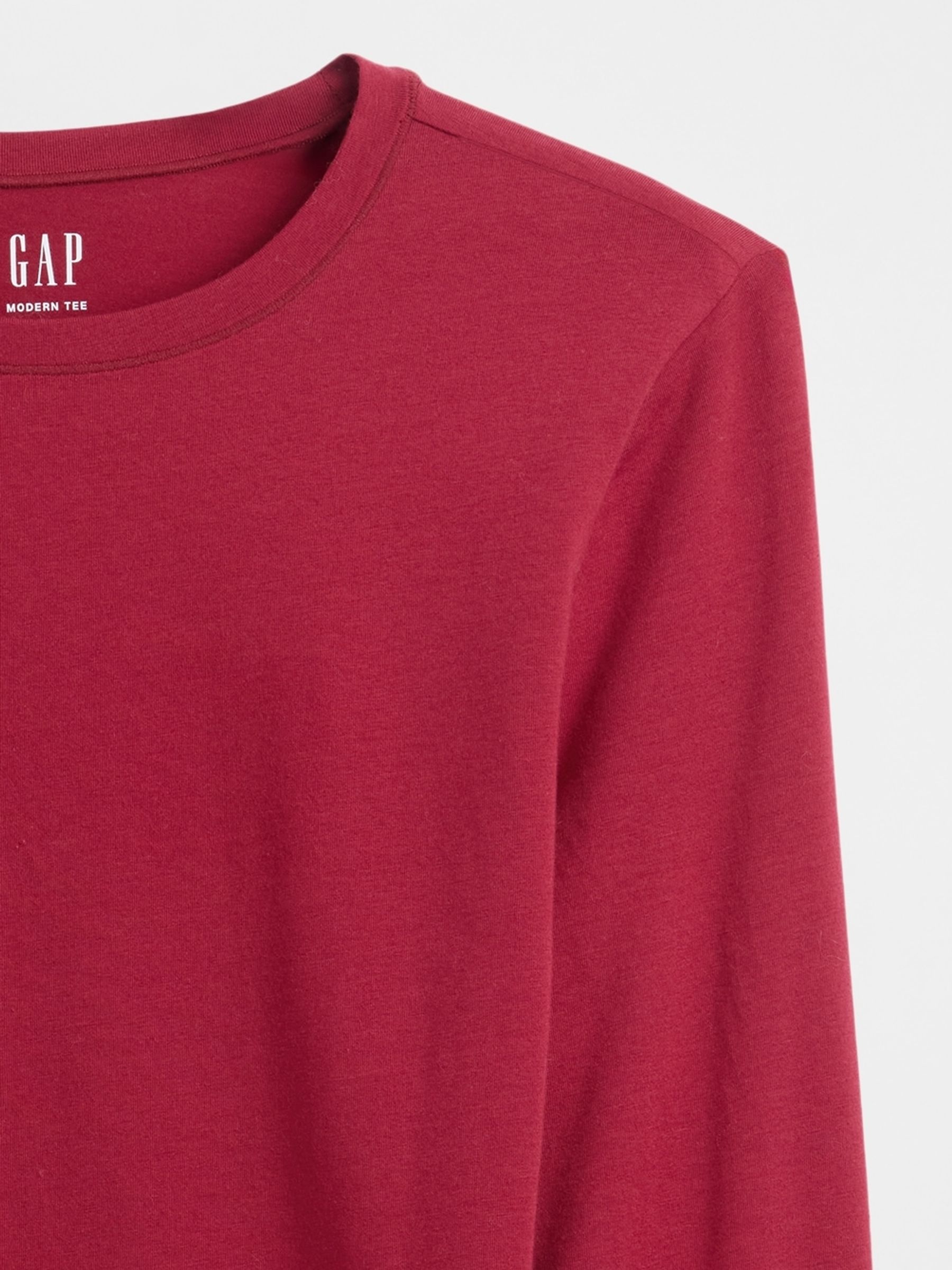 Red Long Sleeve CloseKnit Fitted T-Shirt - Image 4 of 4