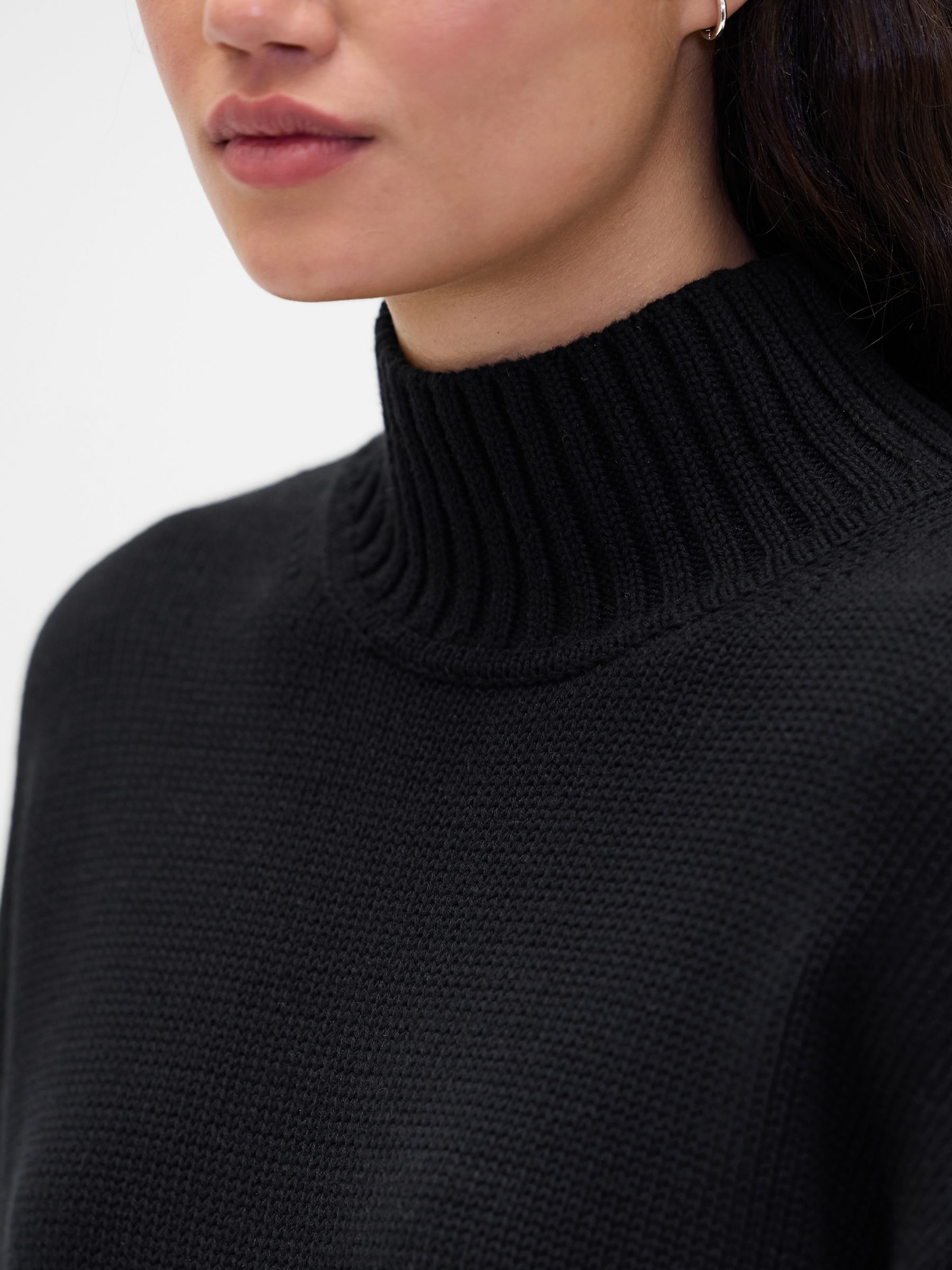 Black Oversized Mock Neck Jumper - Image 4 of 4