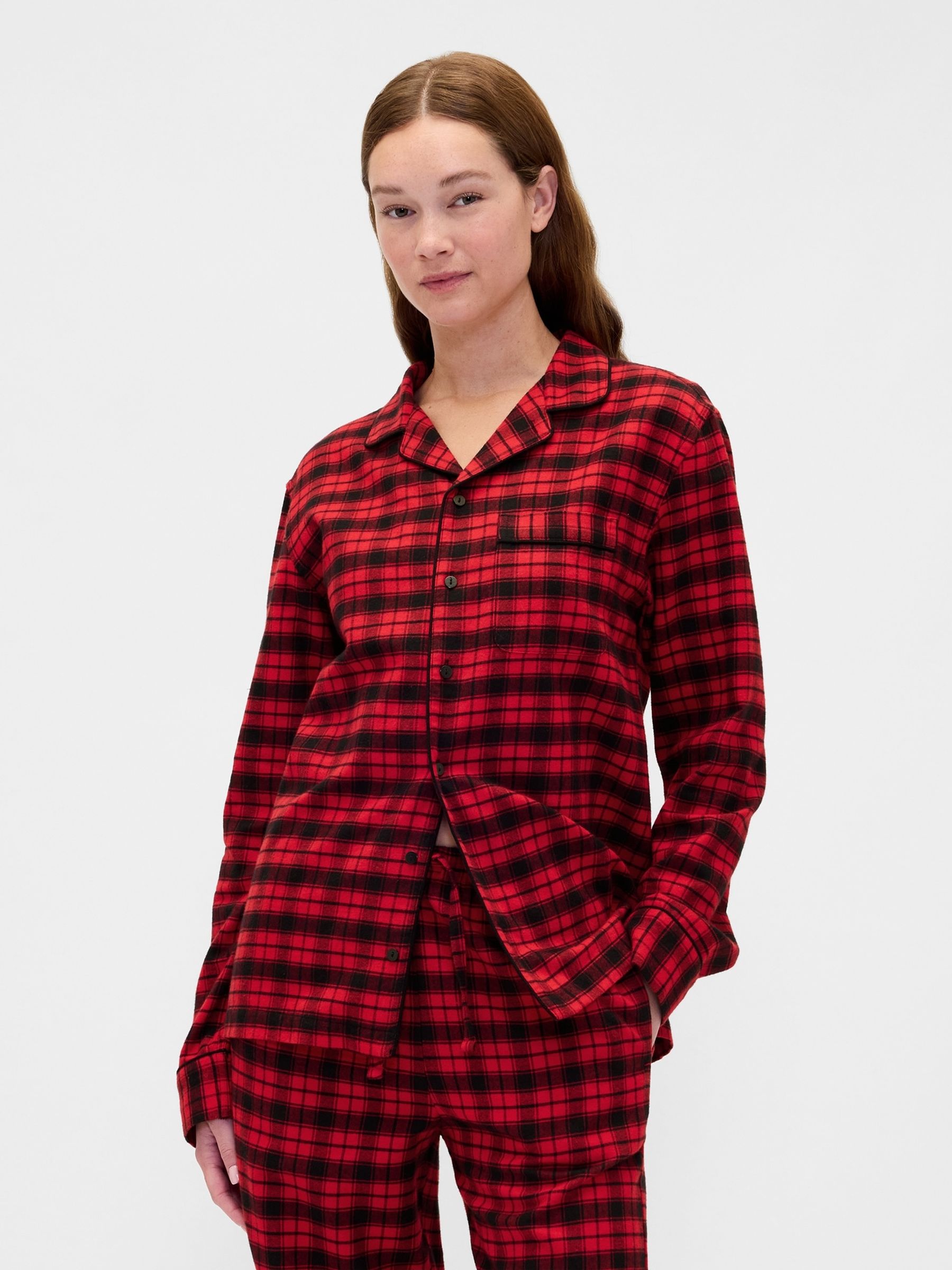 Red & Black check Pyjama Top Matching Family Christmas - Image 1 of 4