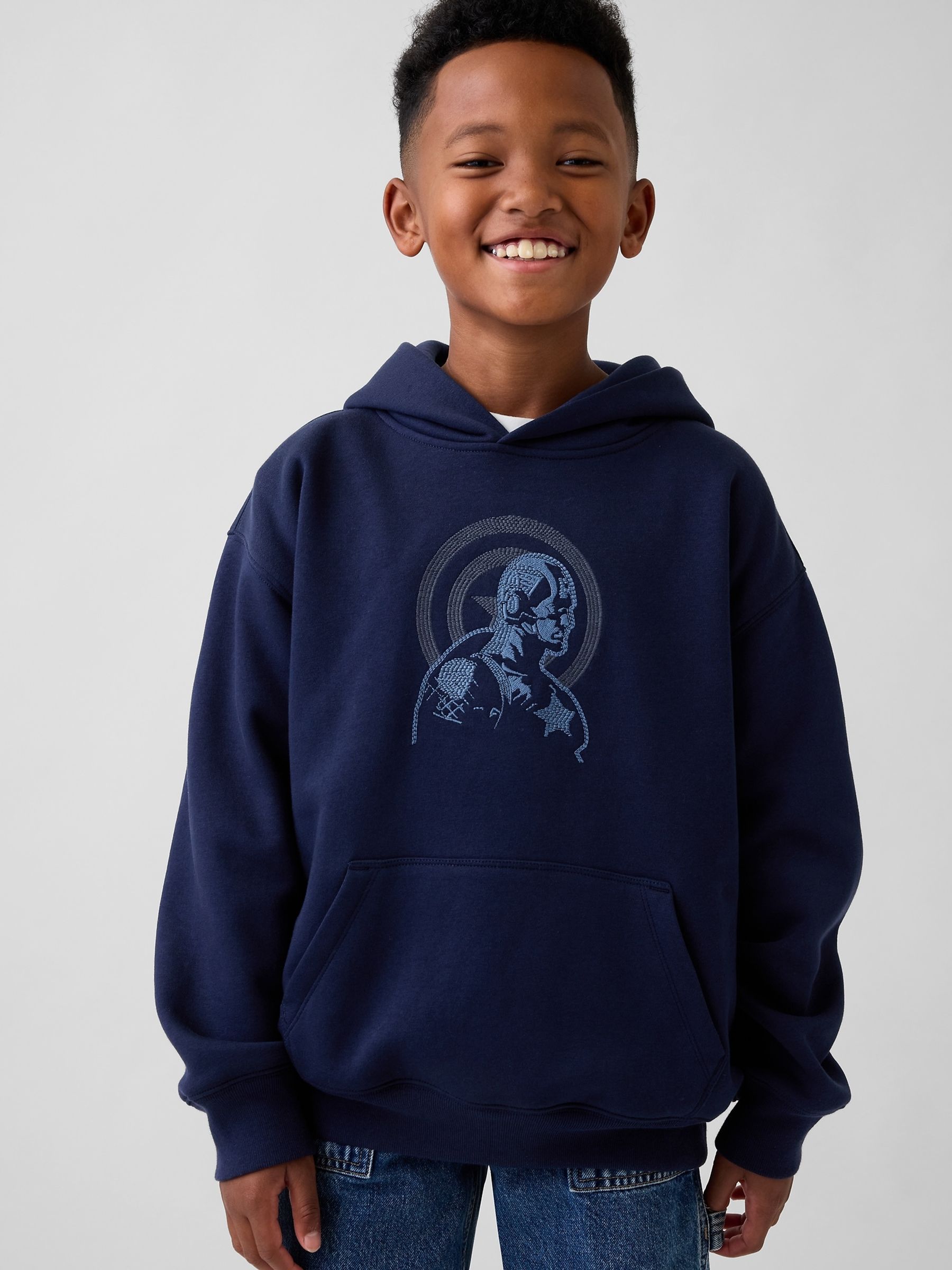 Blue Iron Man Marvel VintageSoft Relaxed Hoodie - Image 1 of 5