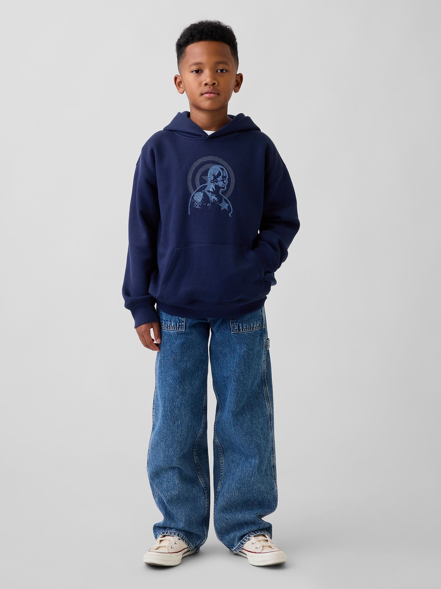 Blue Iron Man Marvel VintageSoft Relaxed Hoodie - Image 3 of 5