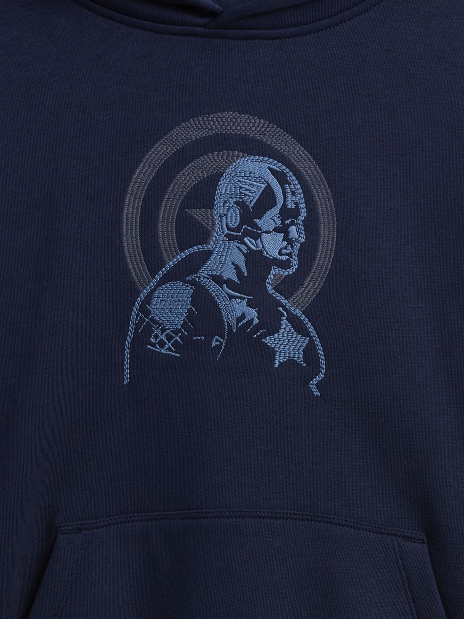Blue Iron Man Marvel VintageSoft Relaxed Hoodie - Image 5 of 5