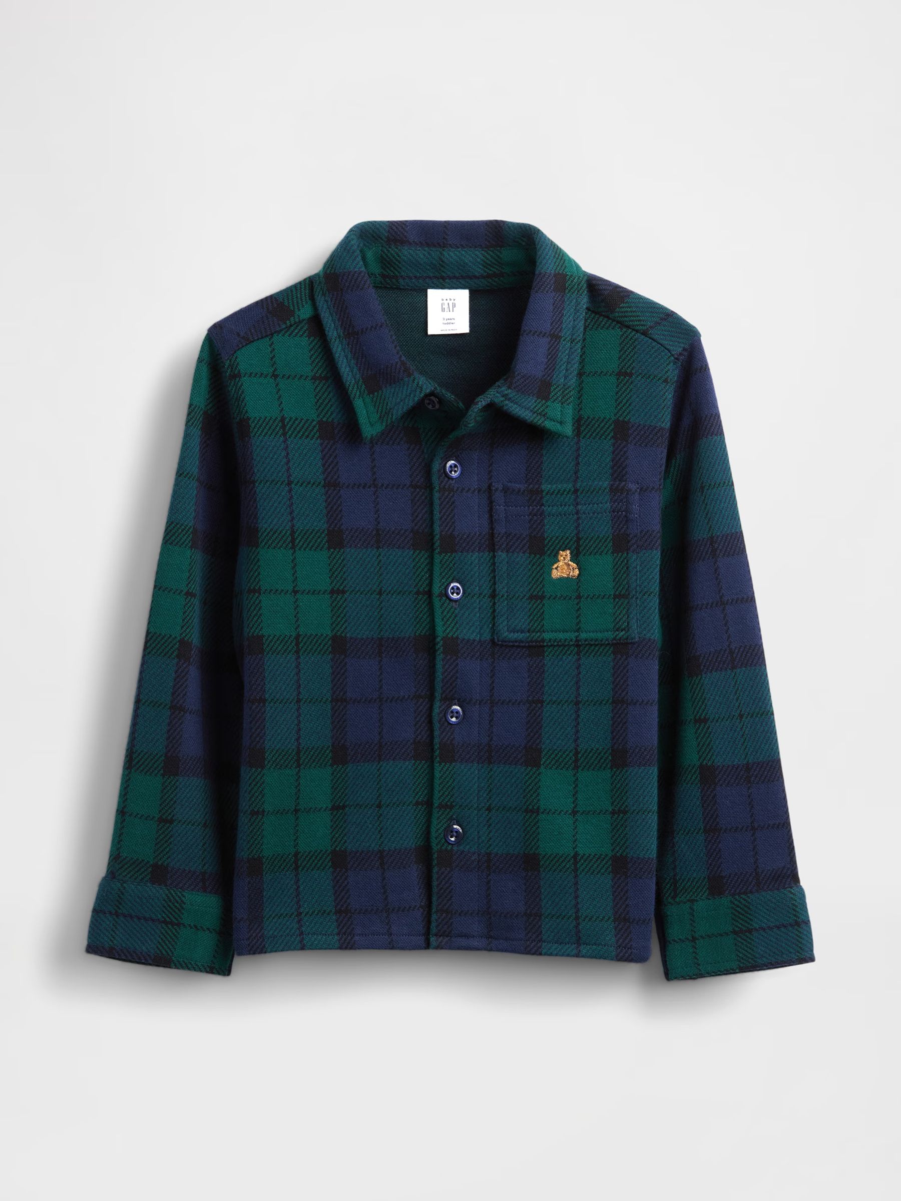 Green/Navy check Knit Jersey Check Shirt - Image 2 of 3