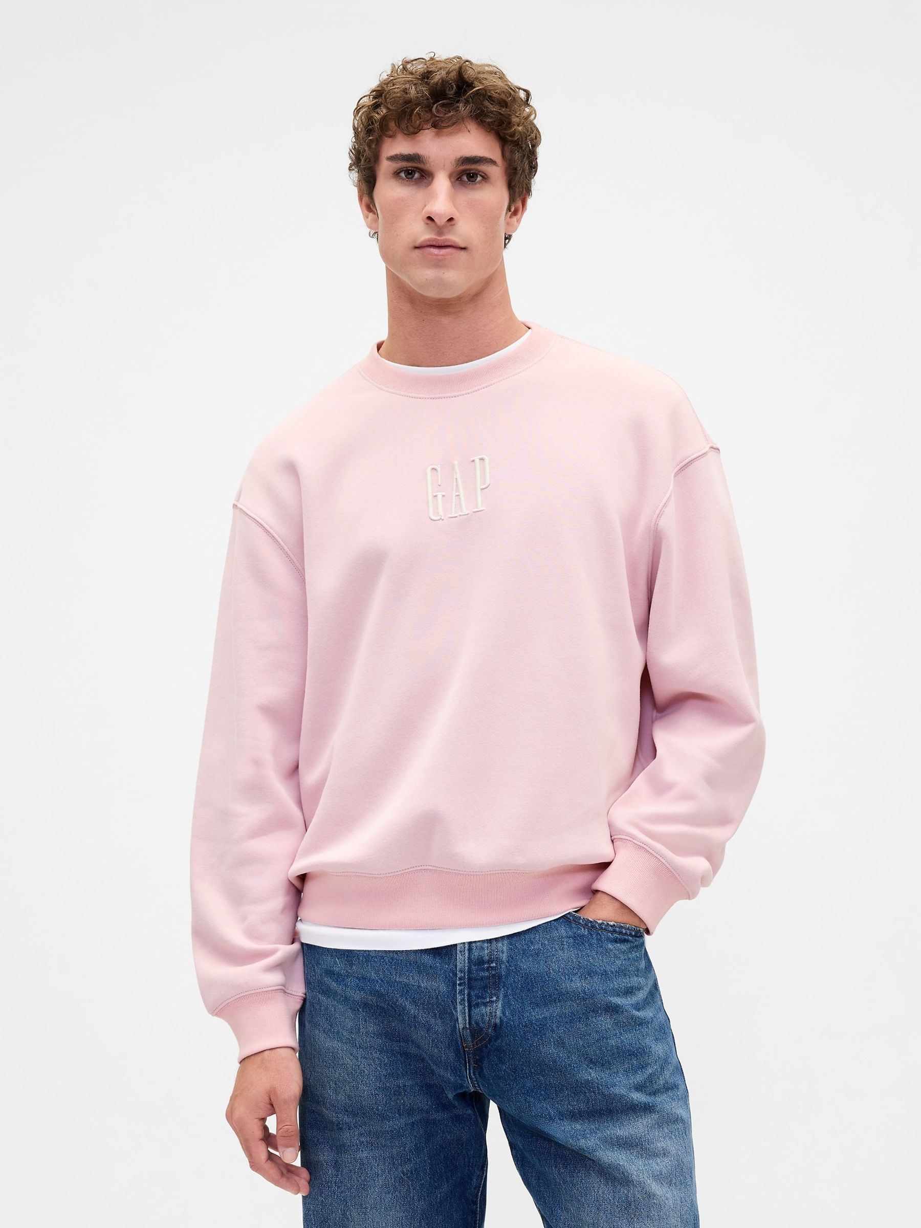 Pink Vintage Soft Oversized Logo Sweatshirt - Image 1 of 4