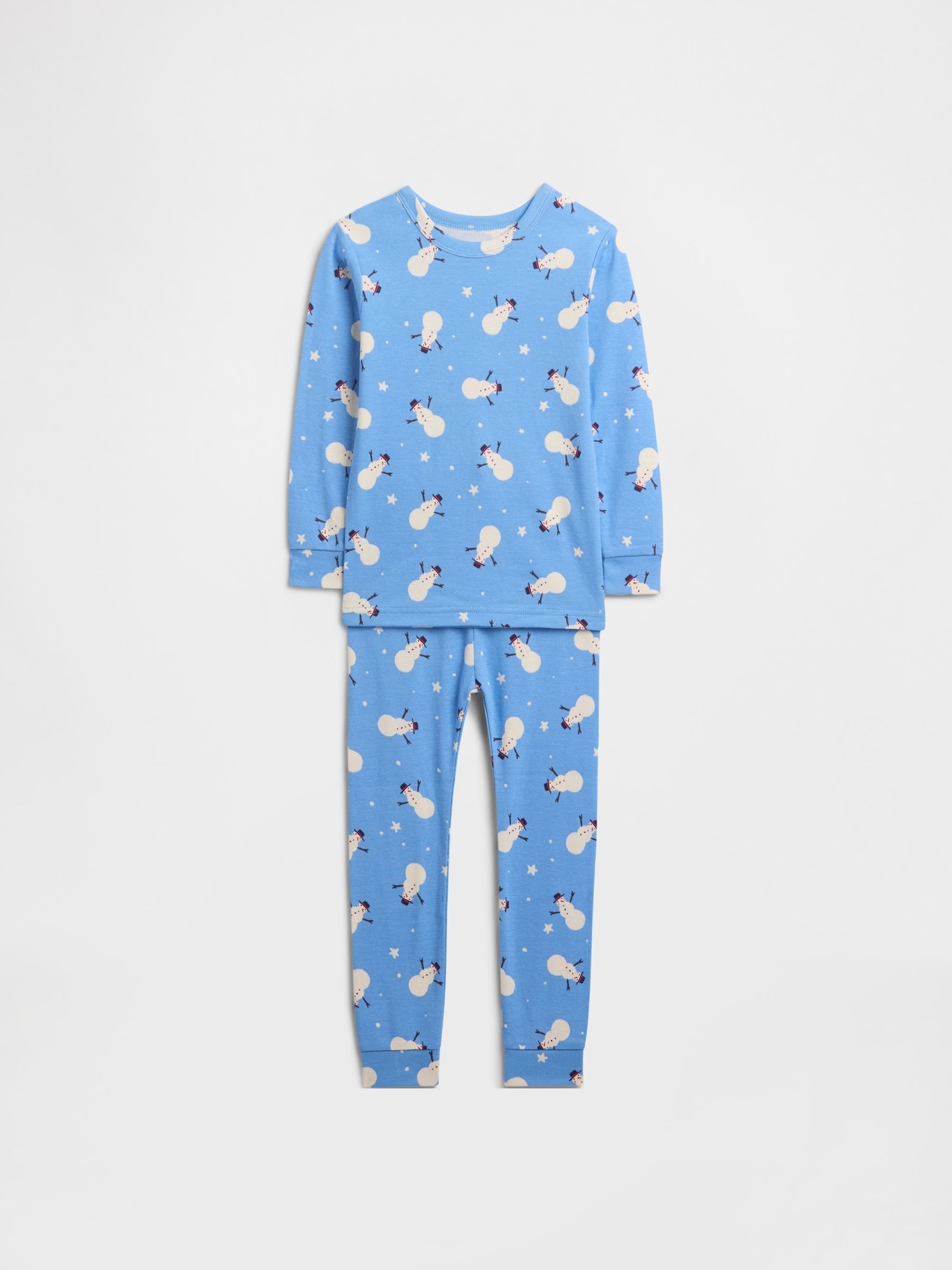 Blue Snowman Cotton Christmas Pyjamas - Image 1 of 3 Blue Snowman Cotton Christmas Pyjamas - Image 1 of 3
