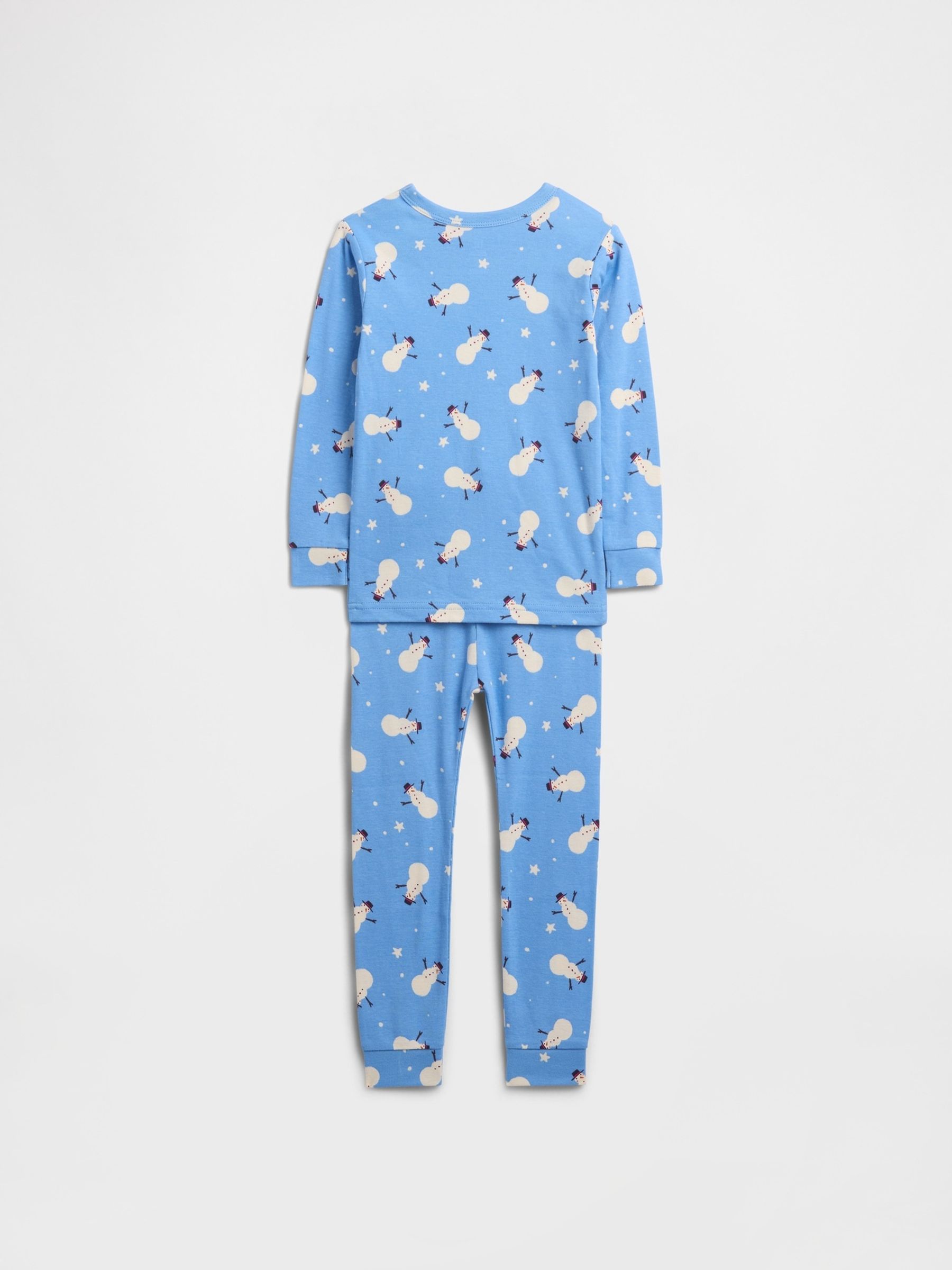 Blue Snowman Cotton Christmas Pyjamas - Image 2 of 3 Blue Snowman Cotton Christmas Pyjamas - Image 2 of 3